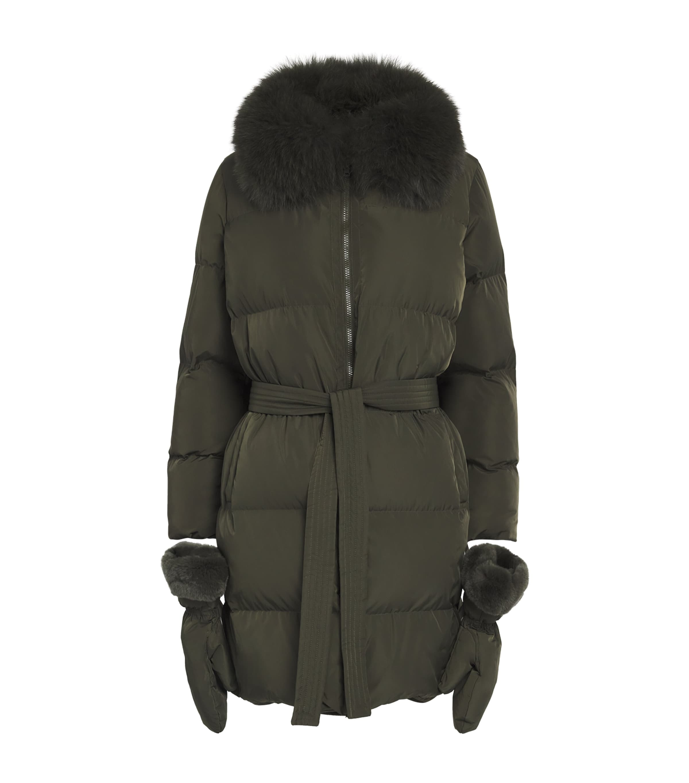 Yves Salomon Fur-Trim Down Coat with Mittens | Women Clothing | Coats & Jackets | Puffer Jackets | Quilted Jackets | Designers | Yves Salomon | Coats-Jackets
