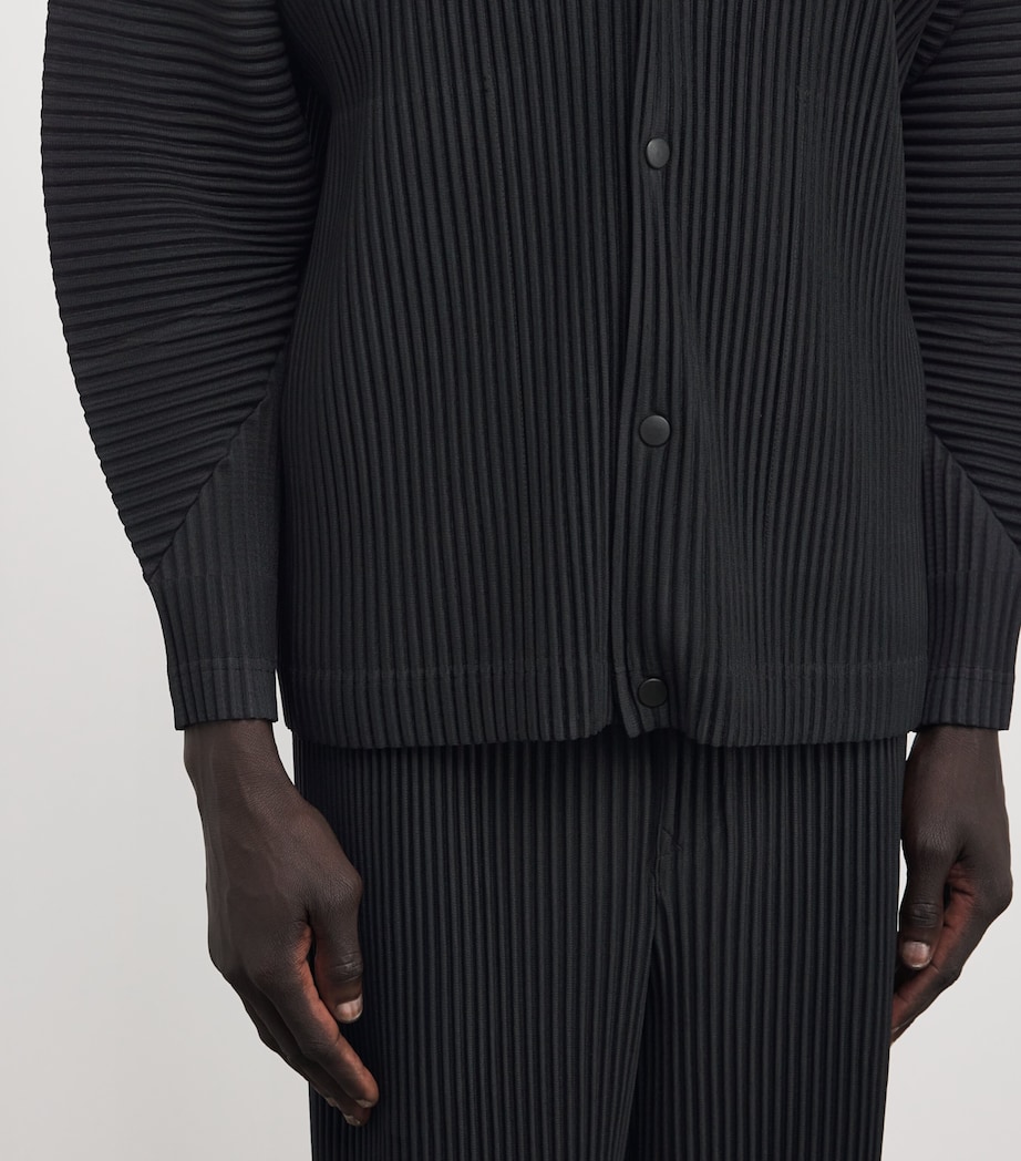 Pleated Cardigan 15-BLACK Image 6