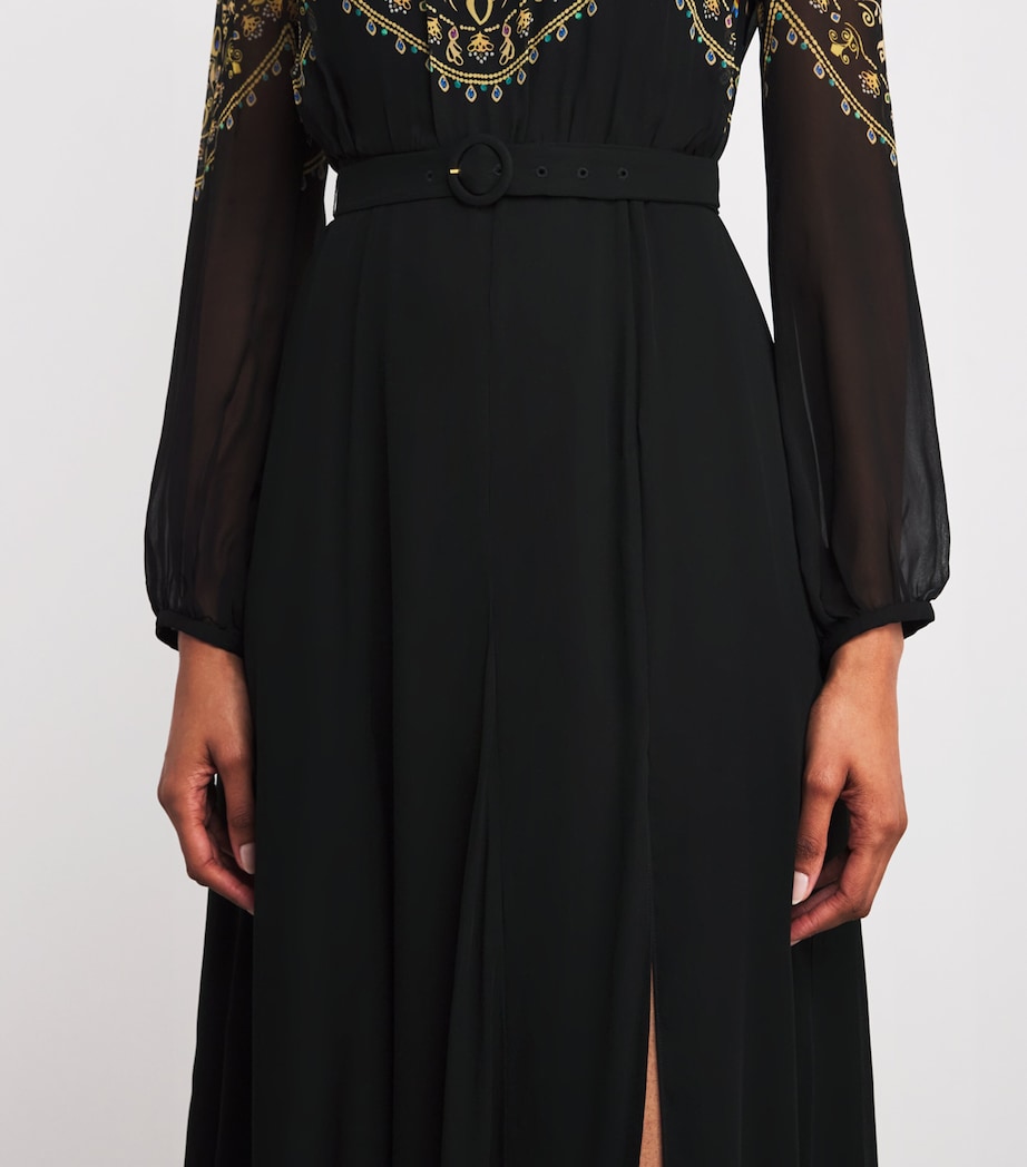 Georgette Printed Jacqui B Midi Dress 2344-PENDANT SCALLOP Image 4