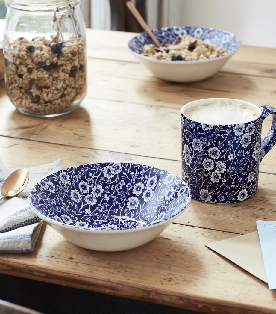 Set of 4 Calico Cereal Bowls (16cm) BLUE Image 3
