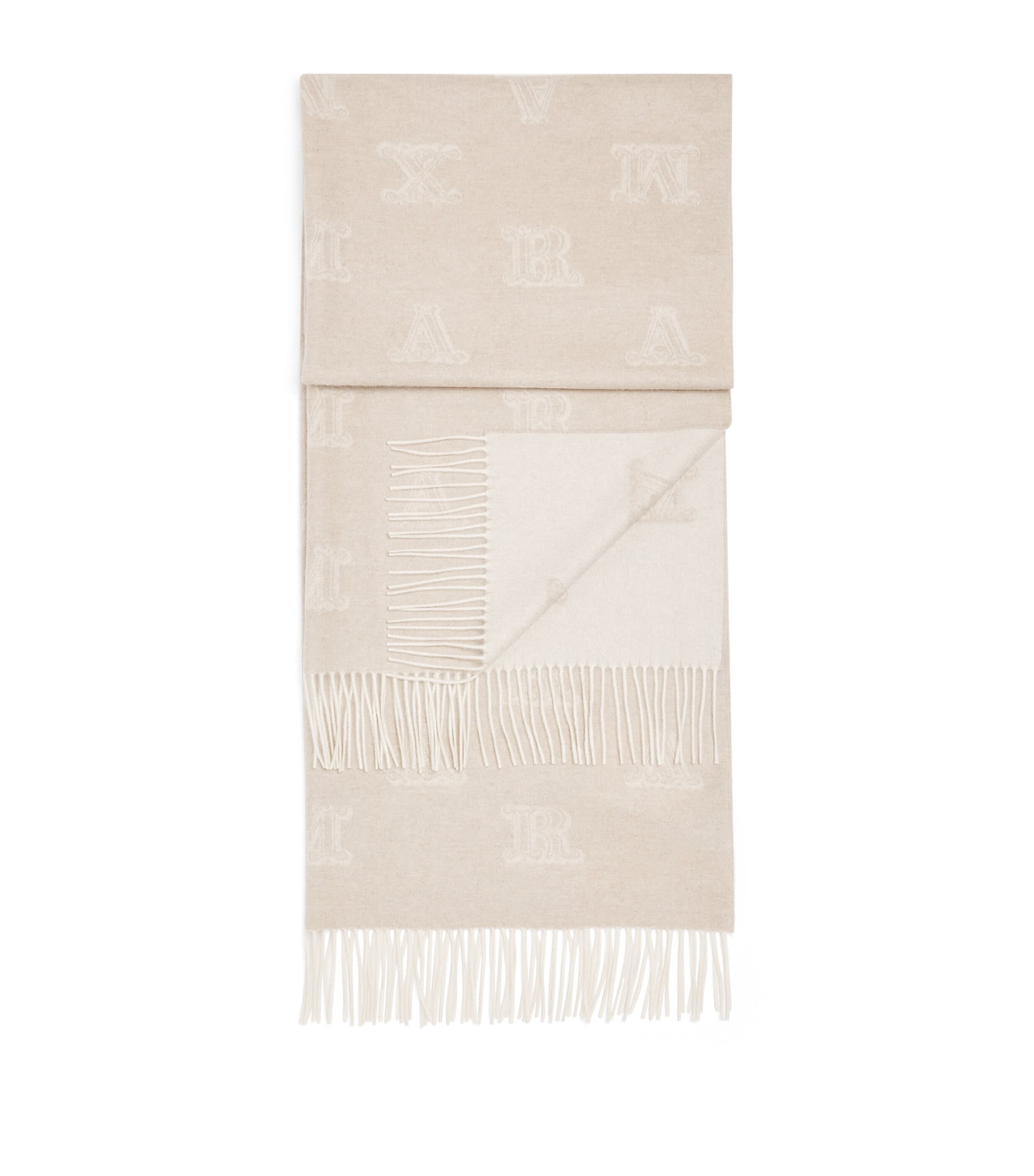 Max Mara Cashmere Monogram Scarf In Brown