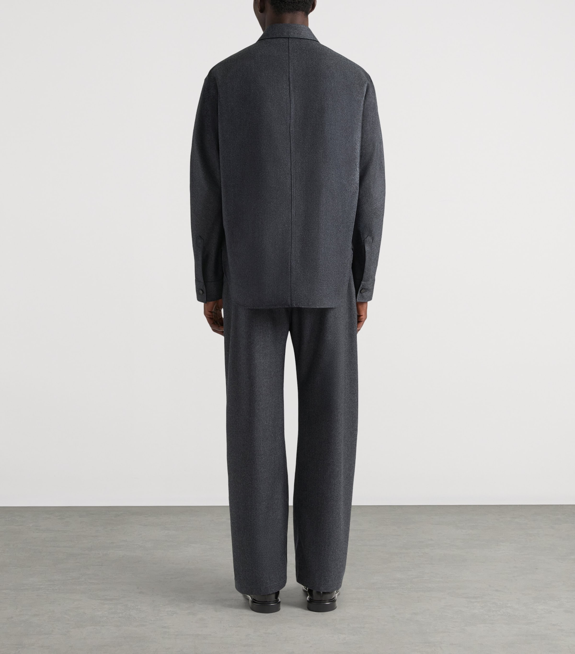 Wool Couture Seam Trousers GREY MIX Image 4