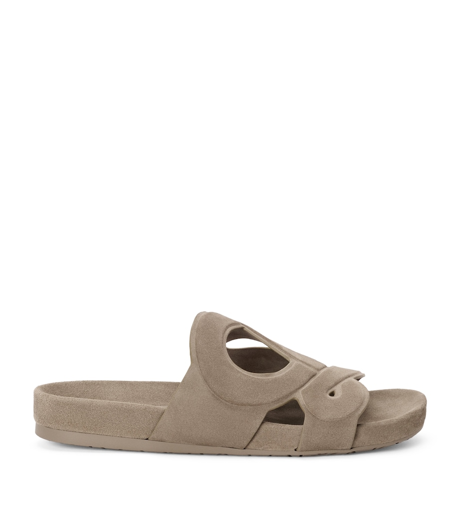 LOEWE x Paula's Ibiza Leather Monogram Ease Slides Stone Grey Image 1