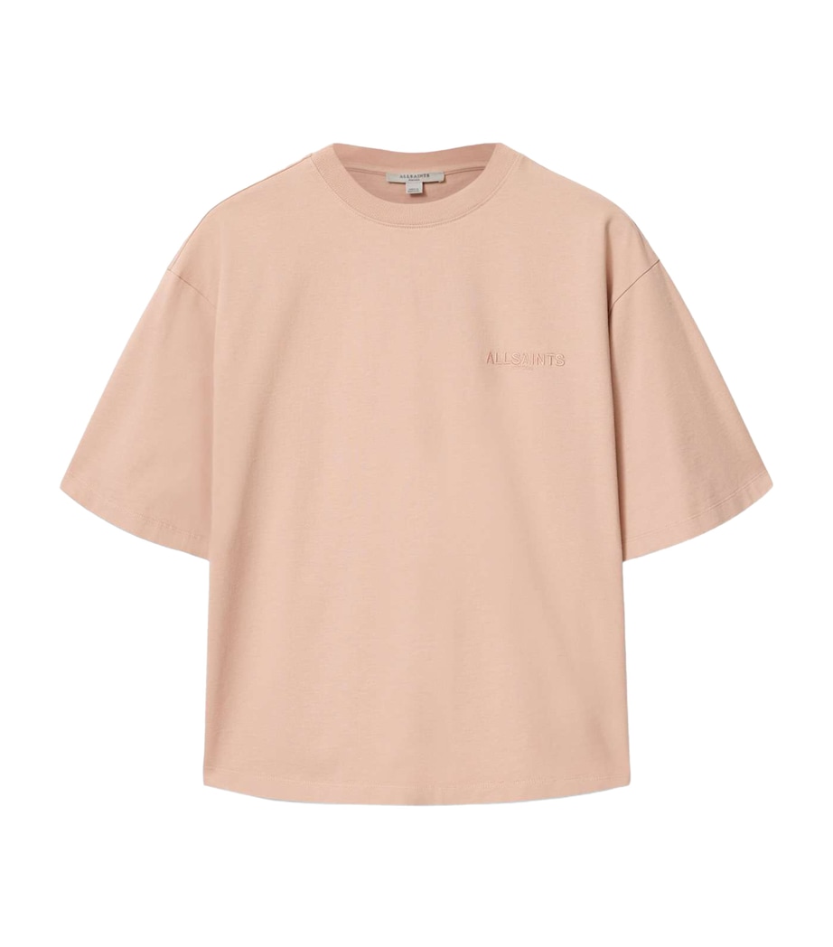 AllSaints Womens Organic Cotton Graphic Amelie T-Shirt Dusty Pink Image 1