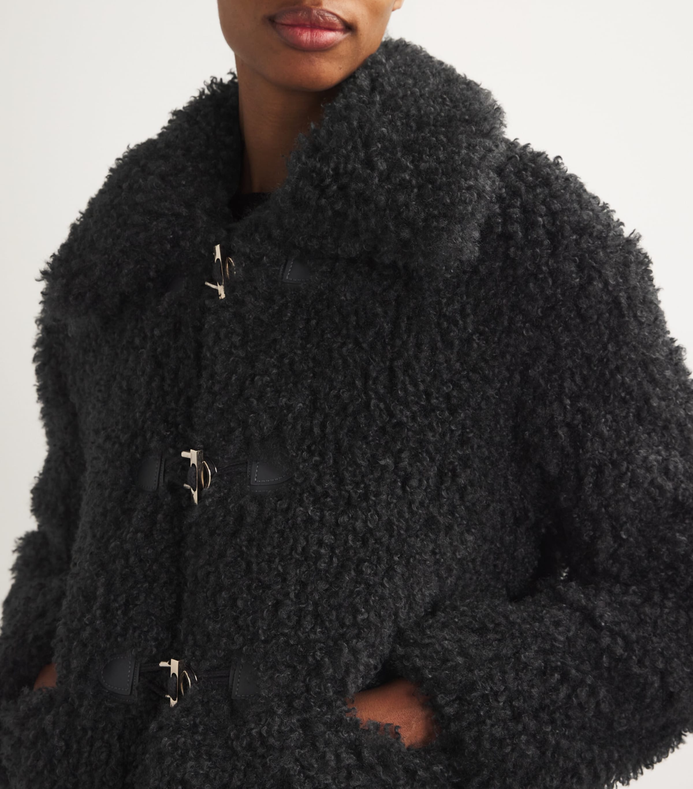 Faux-Shearling Cropped Jacket ANTHRACITE GREY Image 6