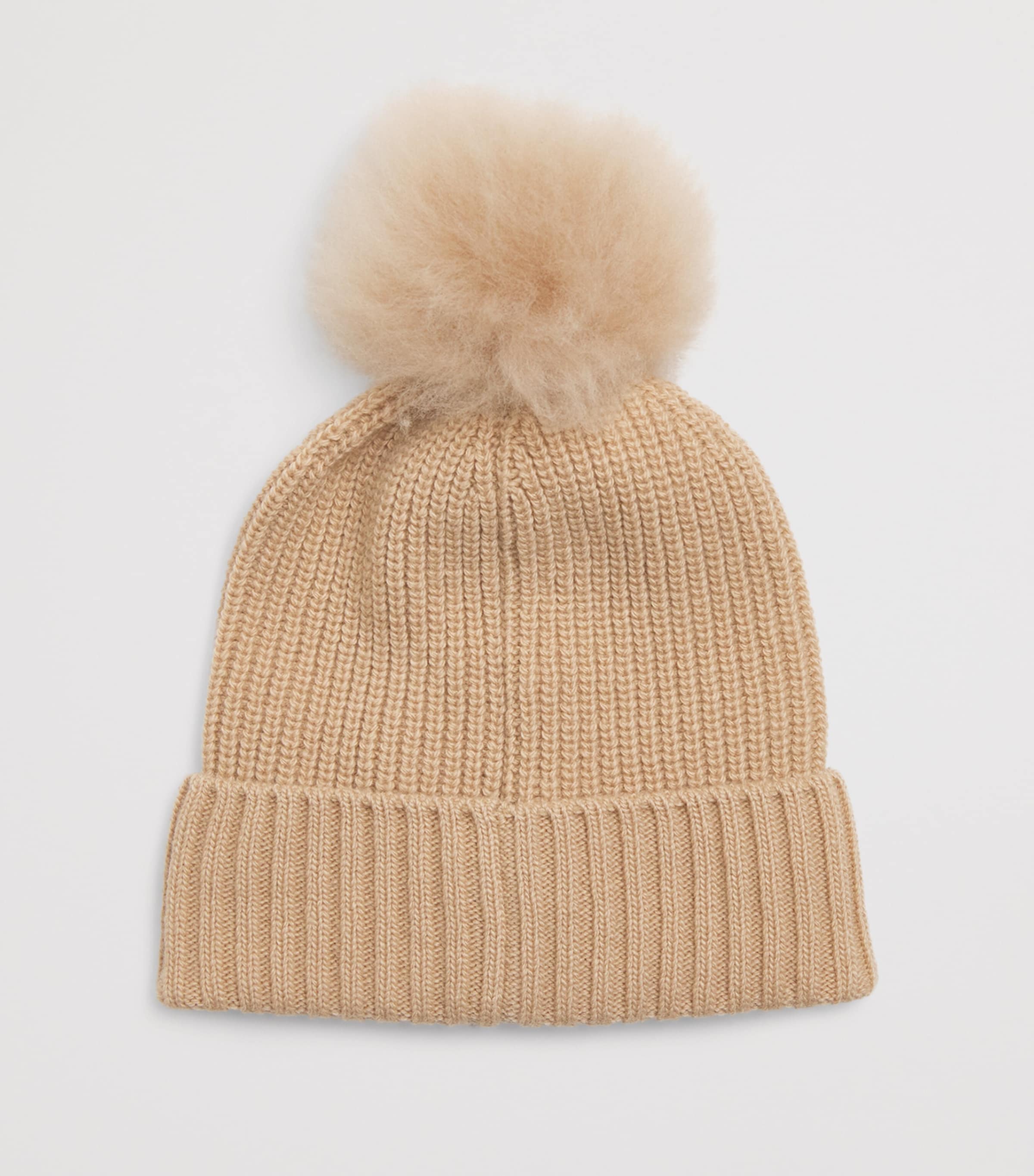 Virgin Wool Pom-Pom Beanie 210 Image 2