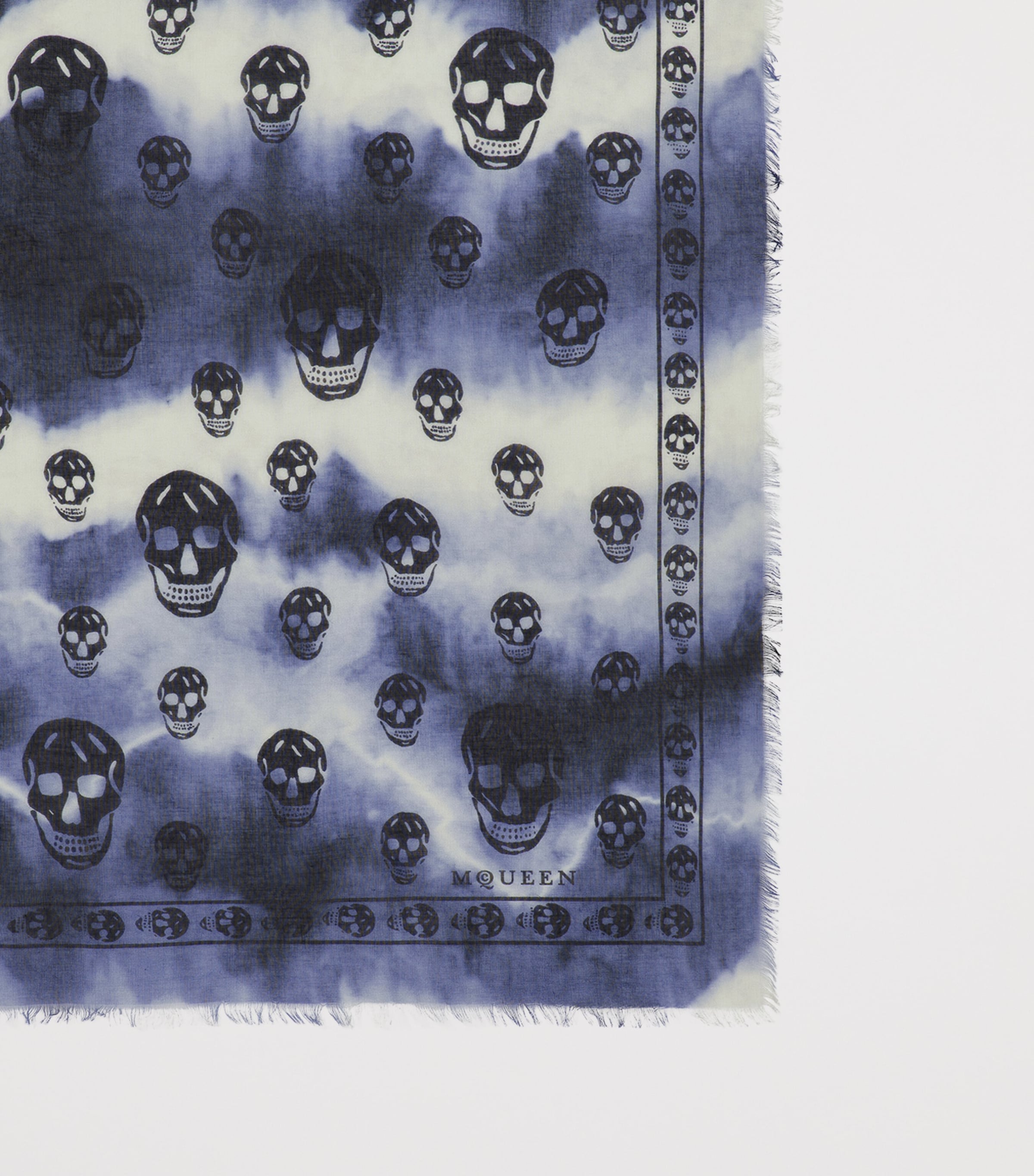 McQueen Modal-Silk Tie-Dye Skull Scarf Image 2