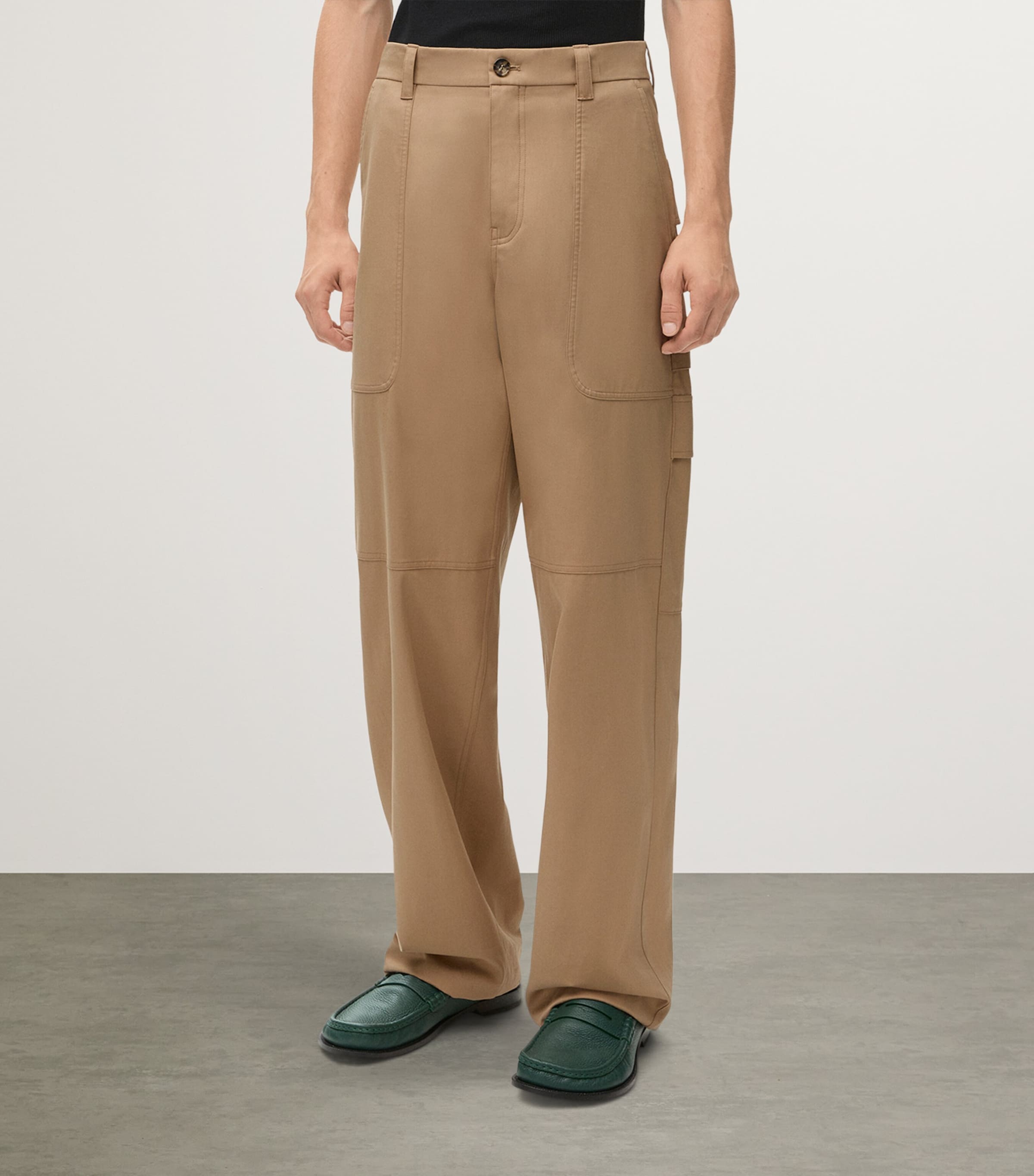 Cotton-Blend Cargo Trousers BEIGE Image 3