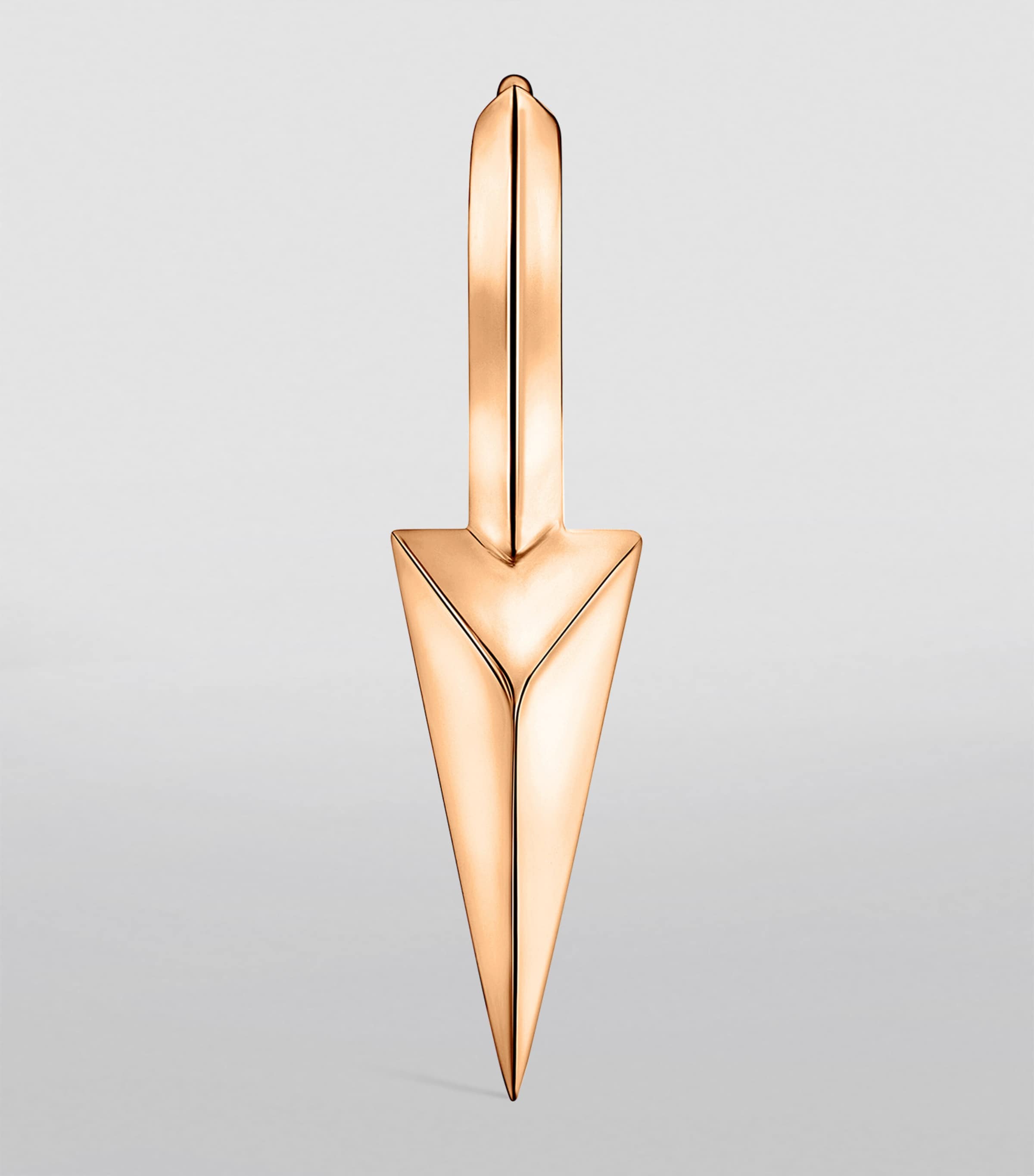Rose Gold Faceted Single Long Spike Hoop Earring (6.5mm) ROSE GOLD Image 4