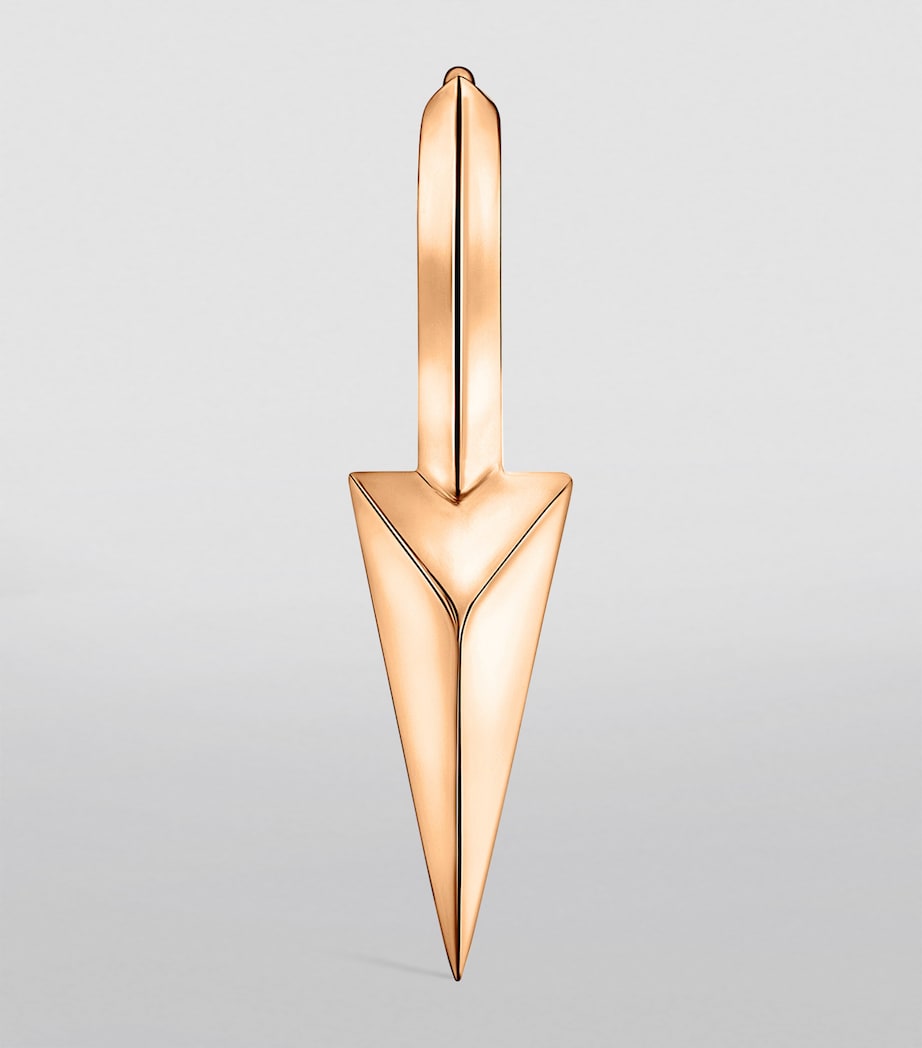 Rose Gold Faceted Single Long Spike Hoop Earring (6.5mm) ROSE GOLD Image 4