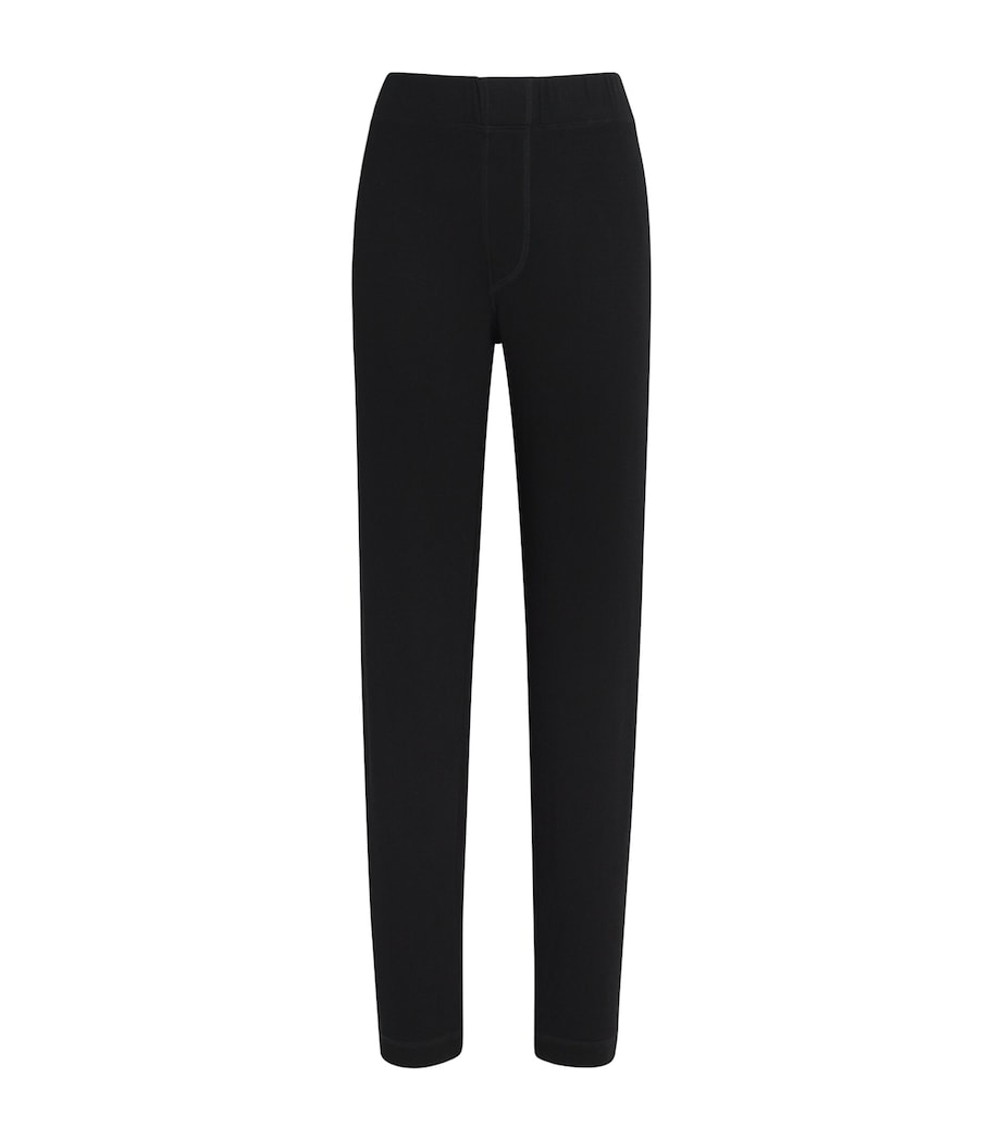ÉTERNE Womens Cotton-Modal Ribbed Sweatpants Black Image 1