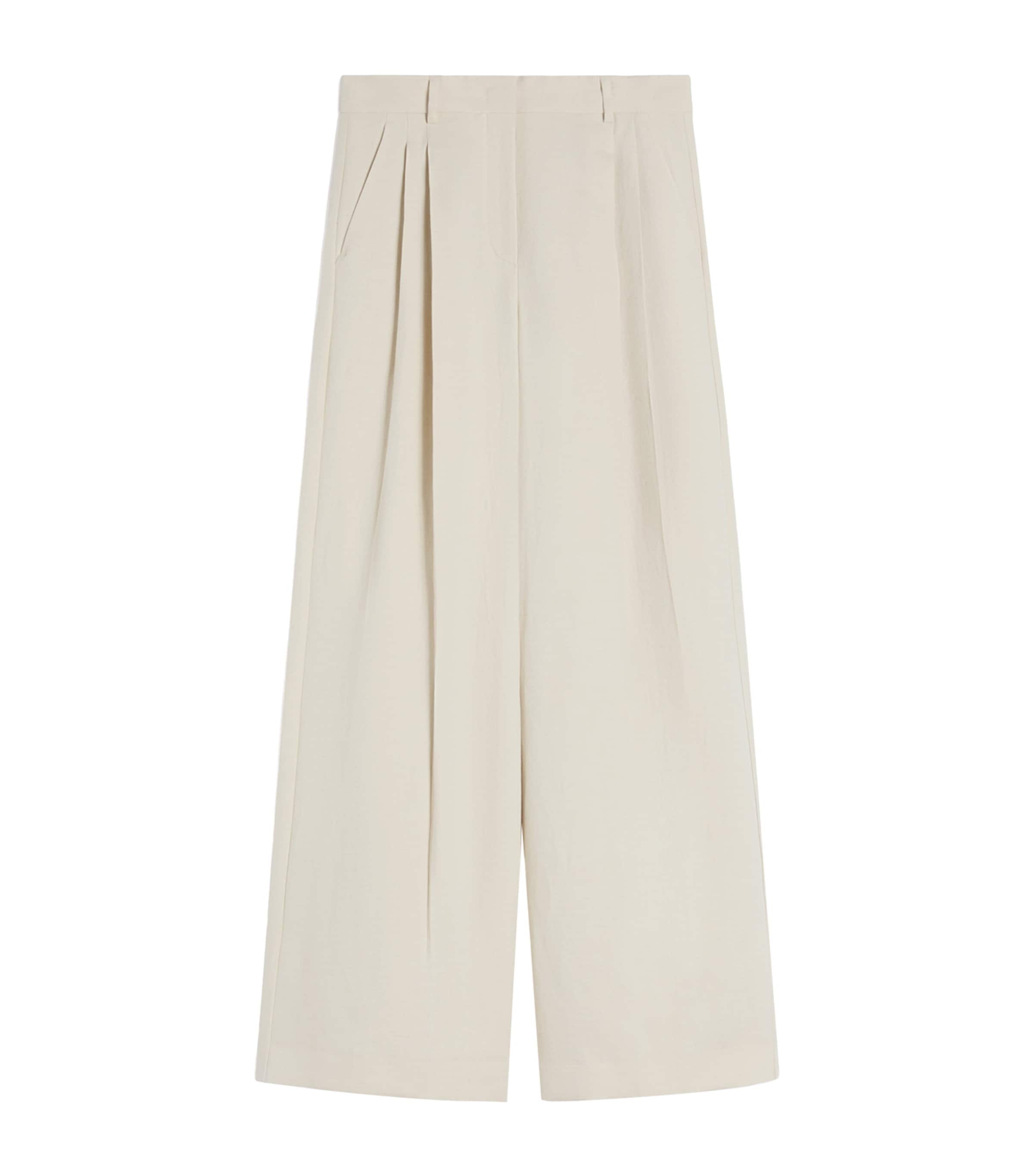 Weekend Max Mara Womens Wide-Leg Trousers Beige Image 1