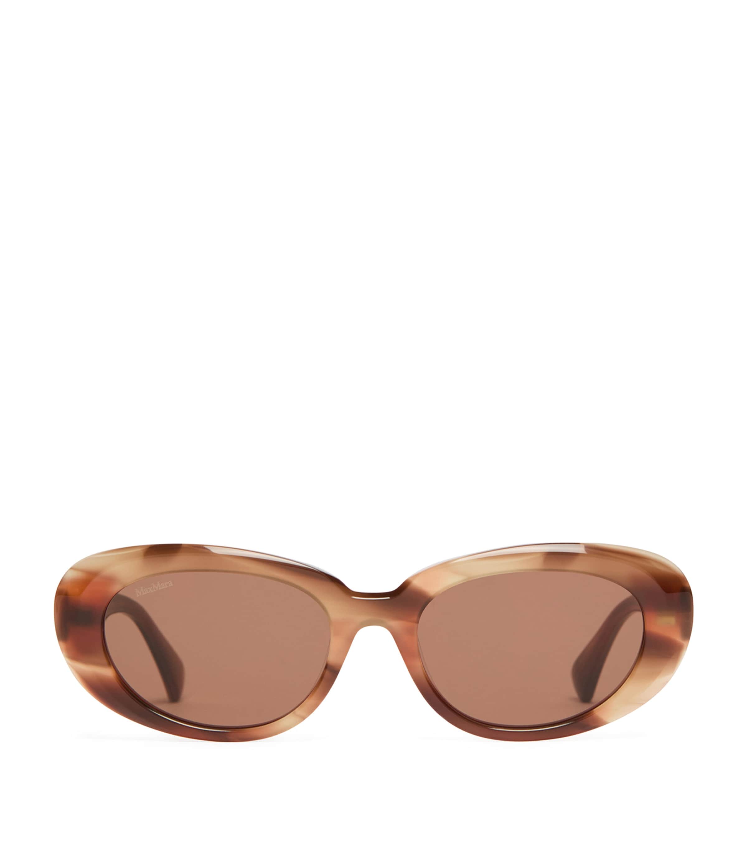 Max Mara Acetate Oval Sunglasses Rust