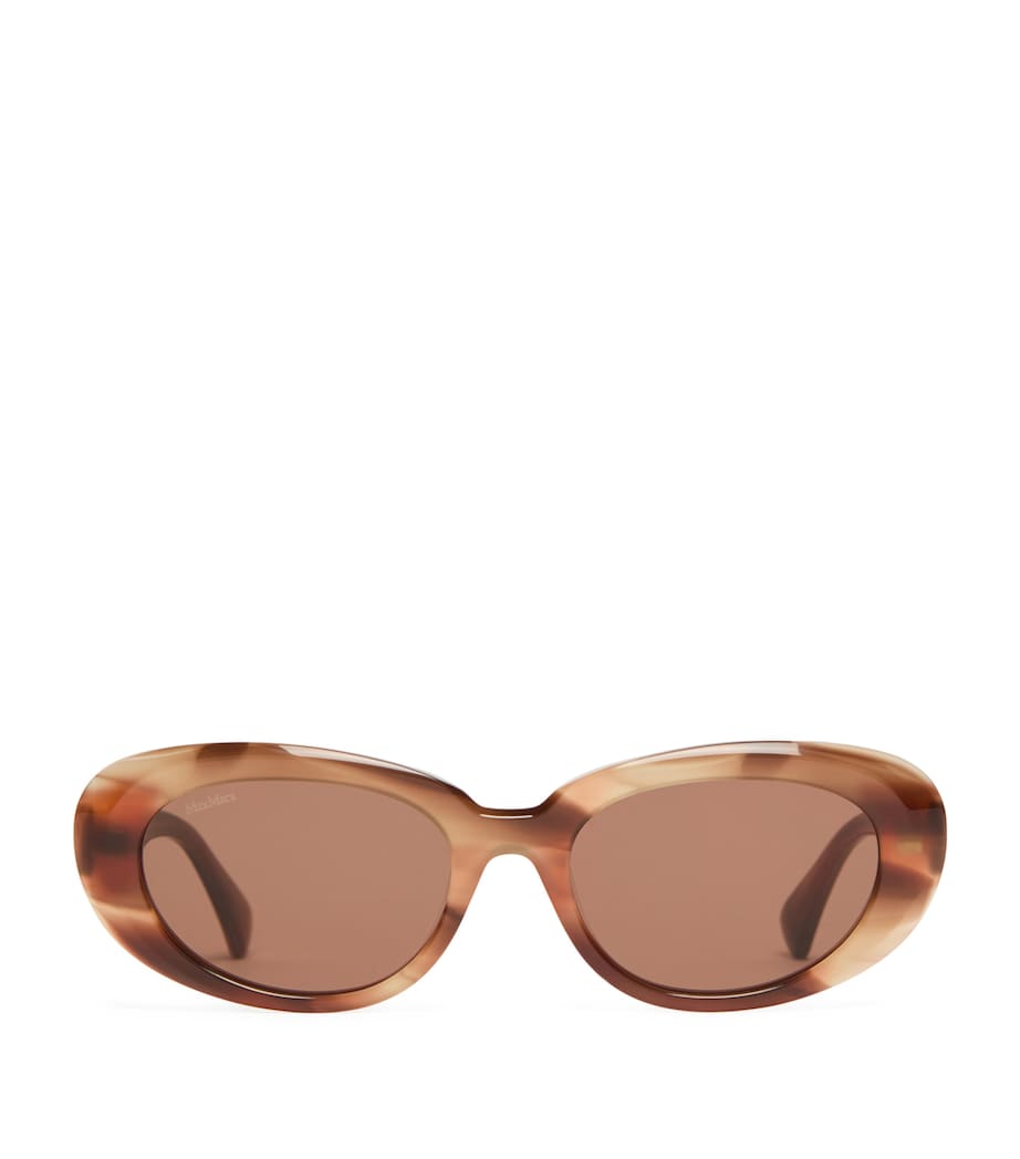Max Mara Acetate Oval Sunglasses Rust Image 1
