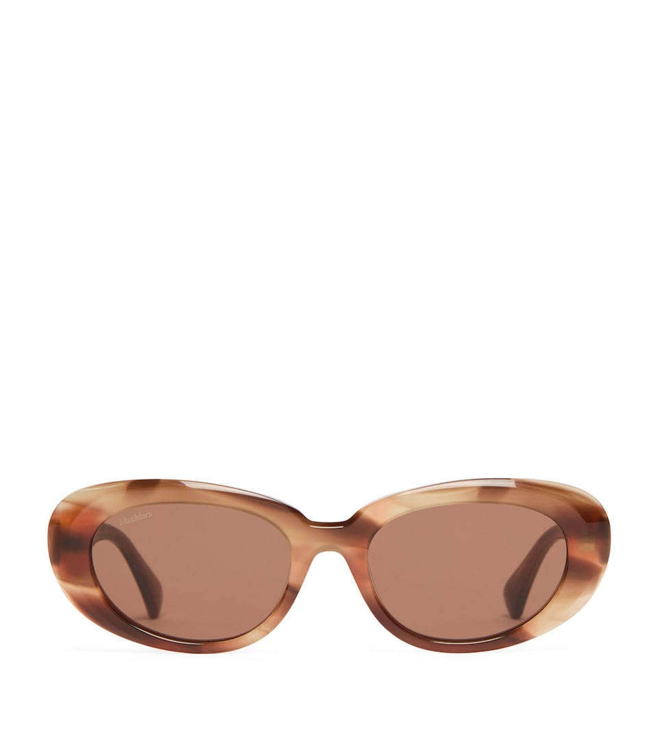 Max Mara Acetate Oval Sunglasses Rust