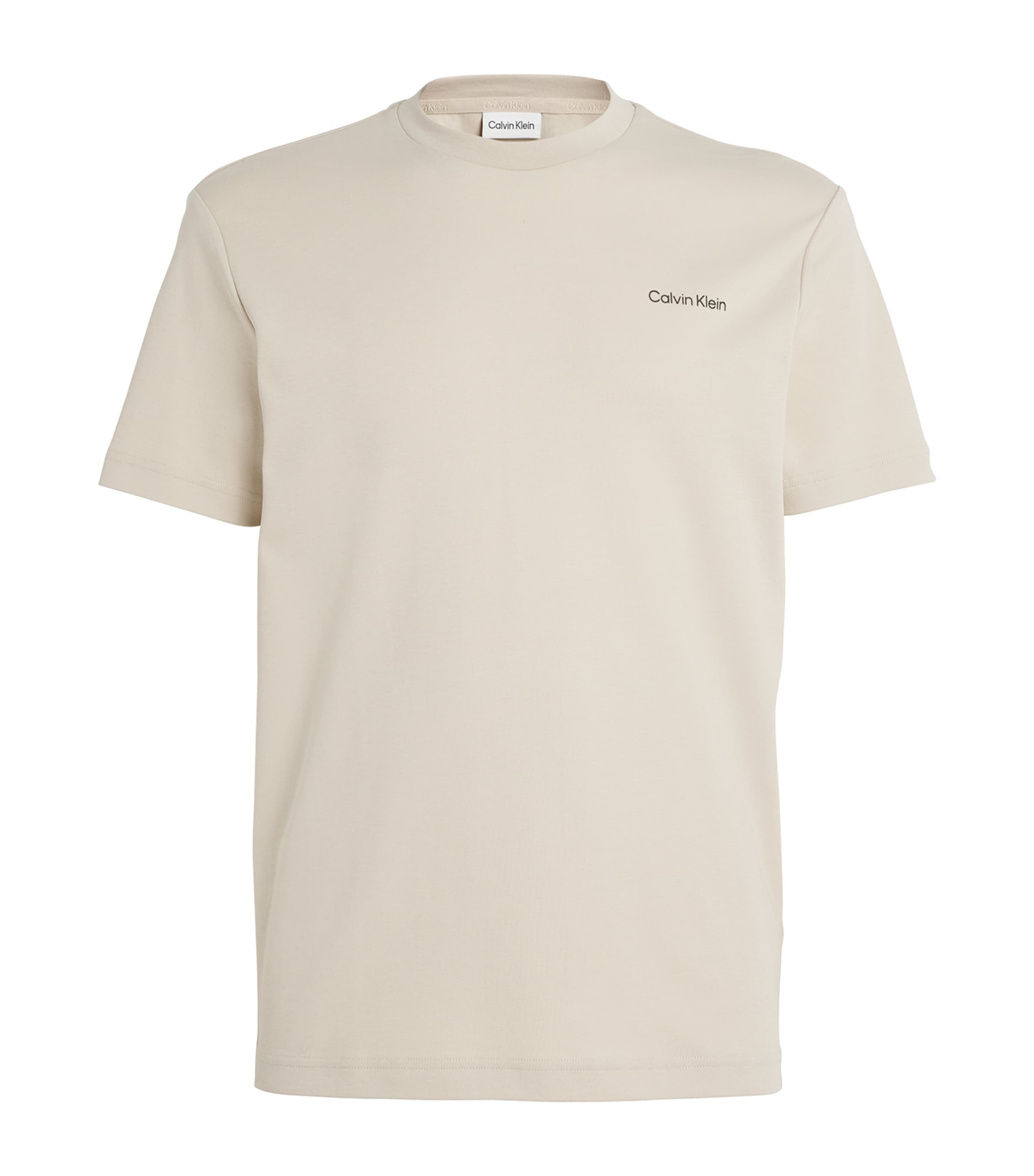 Shop Calvin Klein Cotton Logo T-shirt In Beige