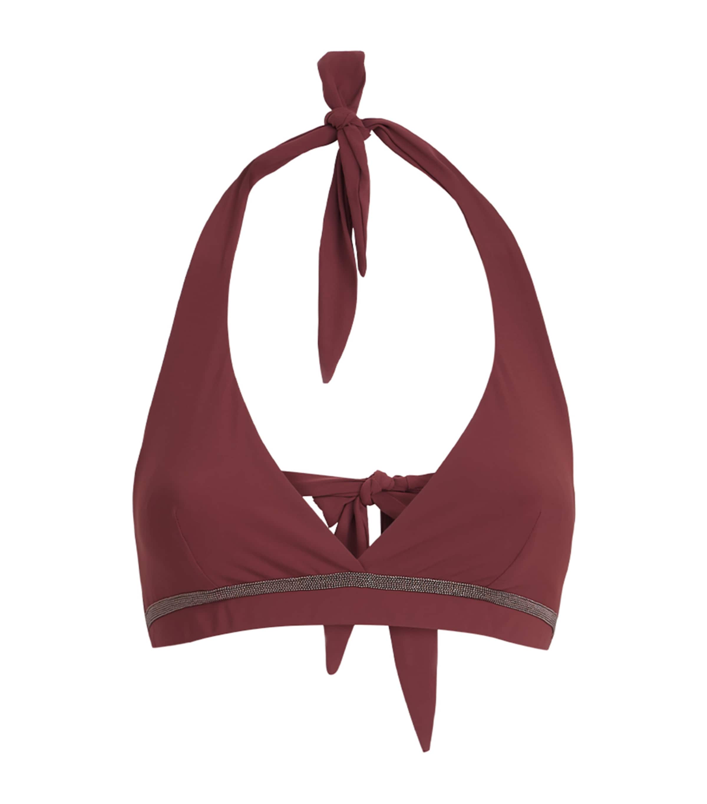 Brunello Cucinelli Womens Halterneck Bikini Top Image 1