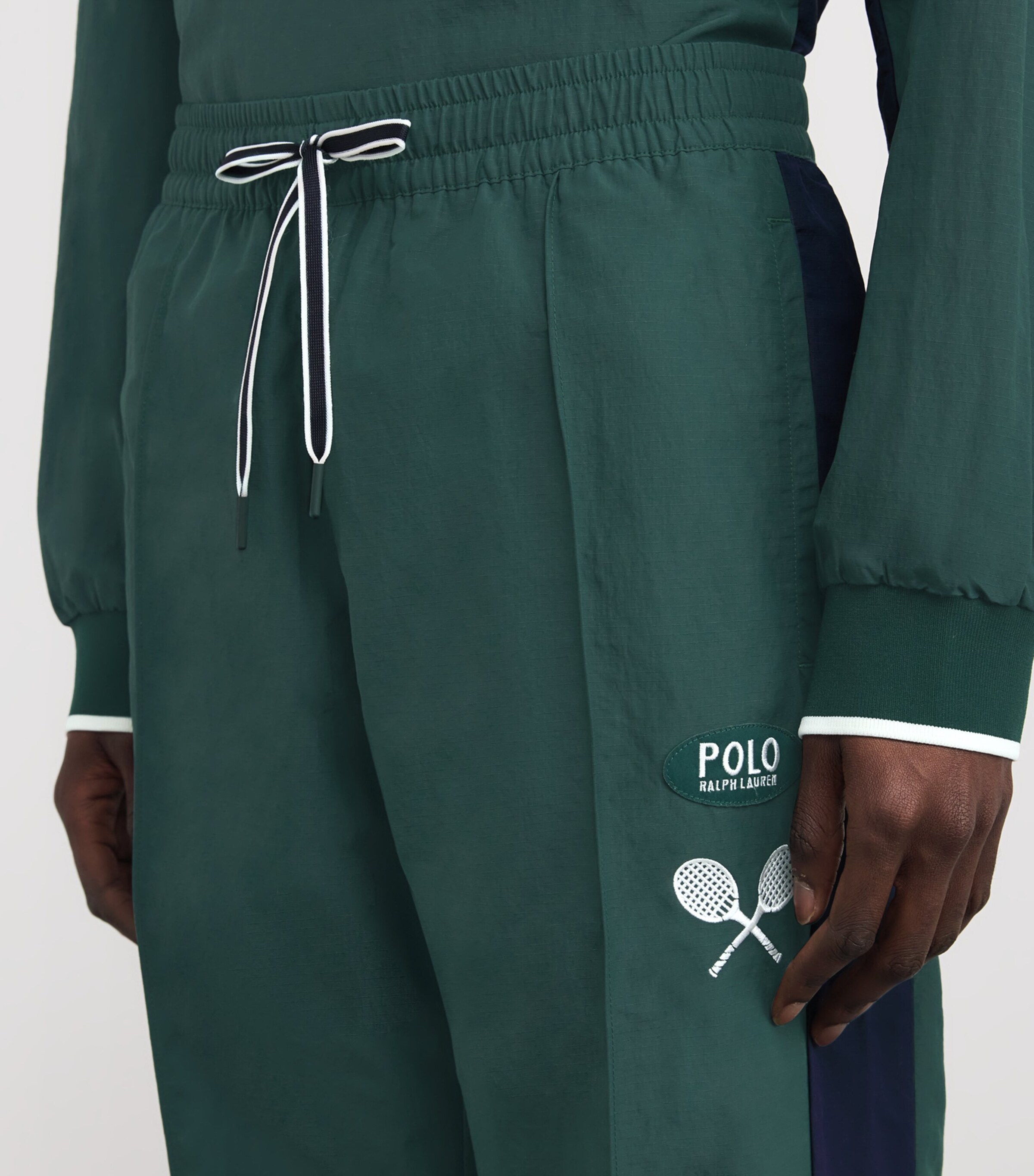 x Wimbledon Shell Track Pants MOSS AGATE/RFND NVY Image 6