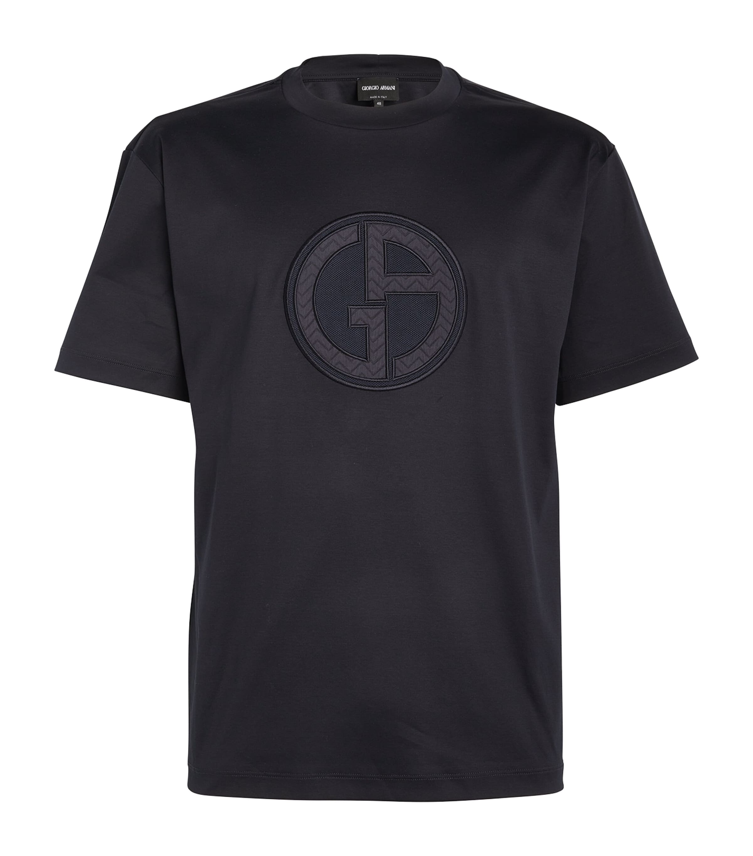 Shop Giorgio Armani Logo-patch T-shirt In Blue