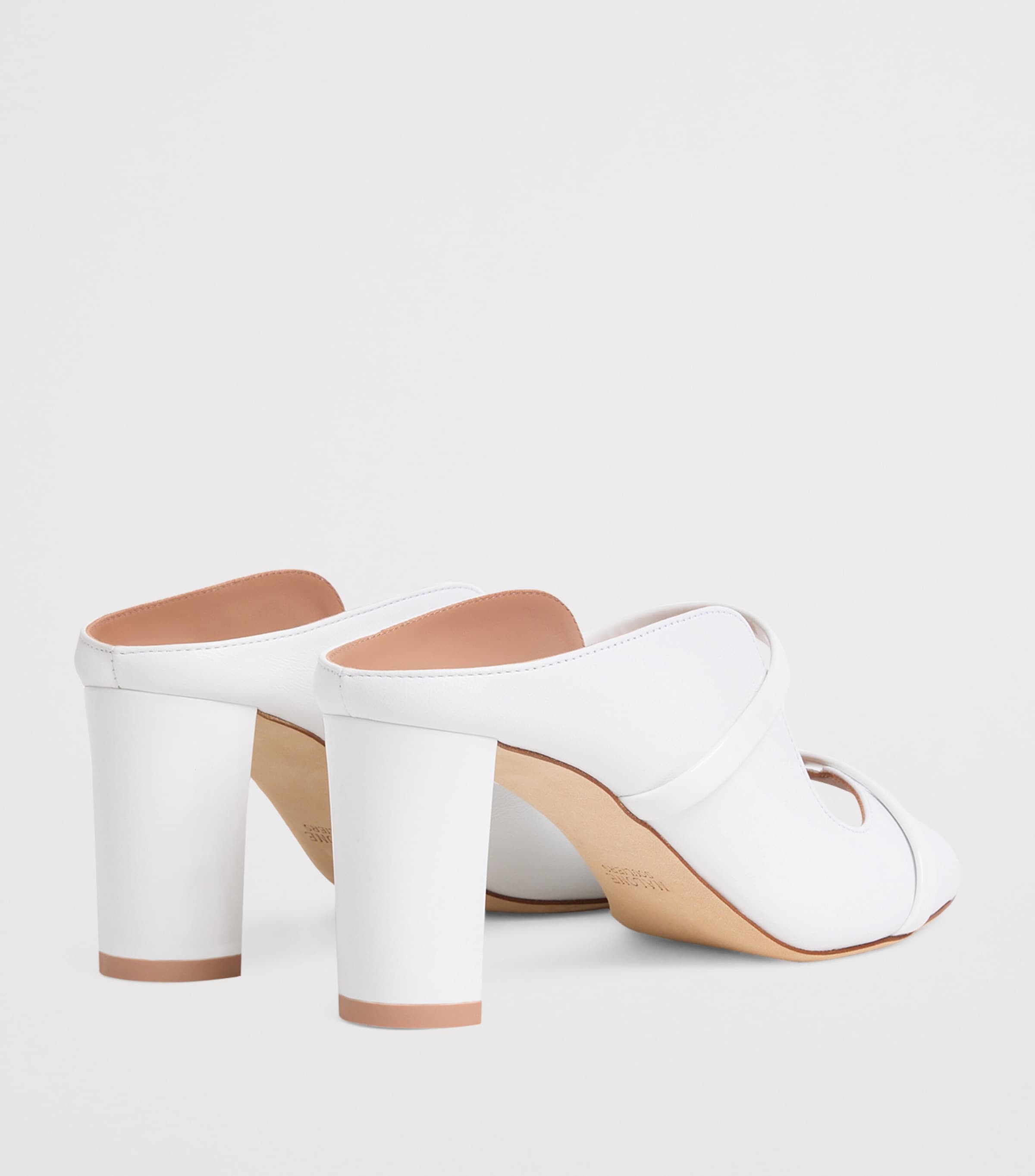 Leather Norah Heeled Sandals 70 WHITE Image 4
