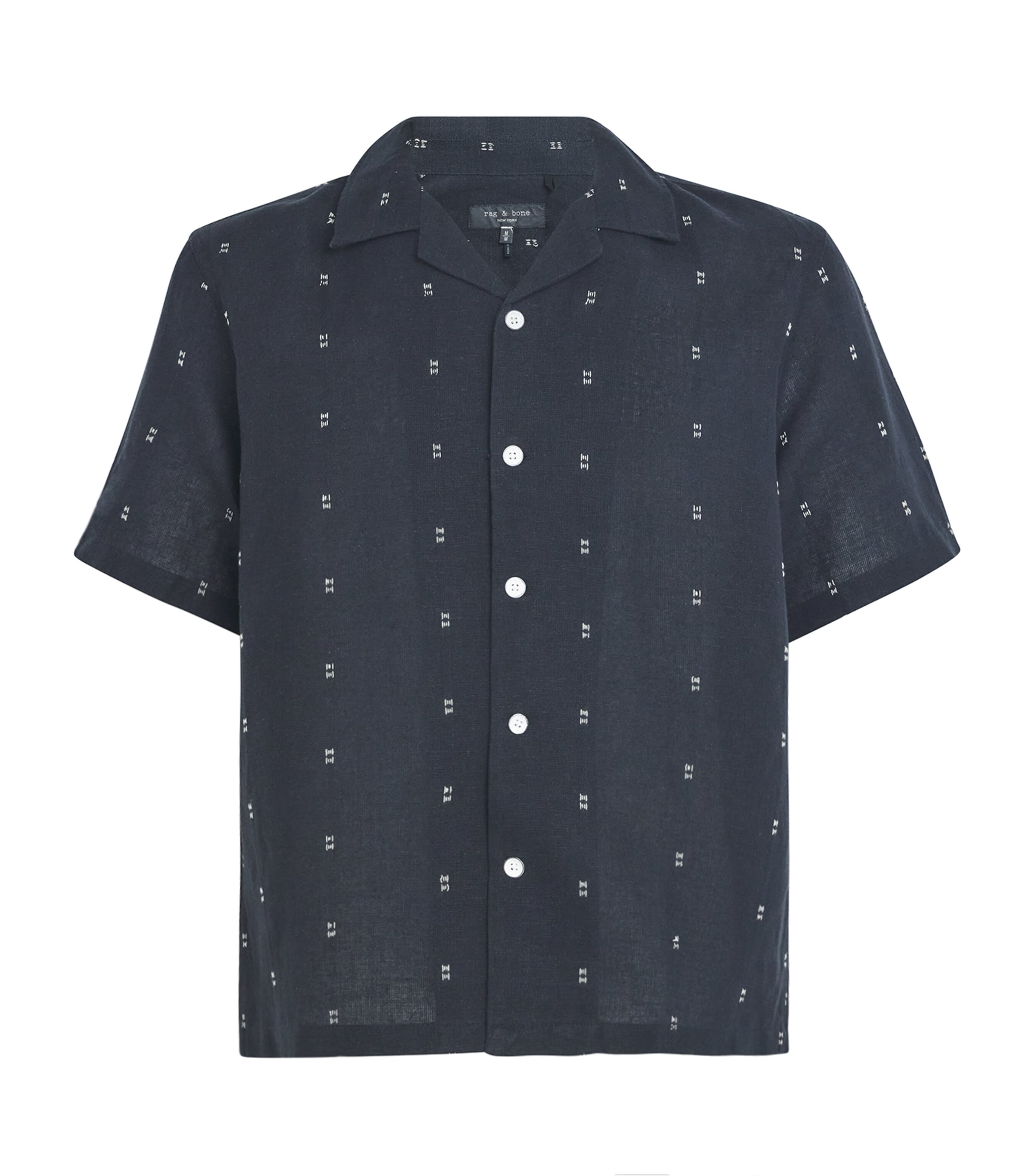 Rag & Bone Avery Embroidered Linen Shirt Blkrm In Black