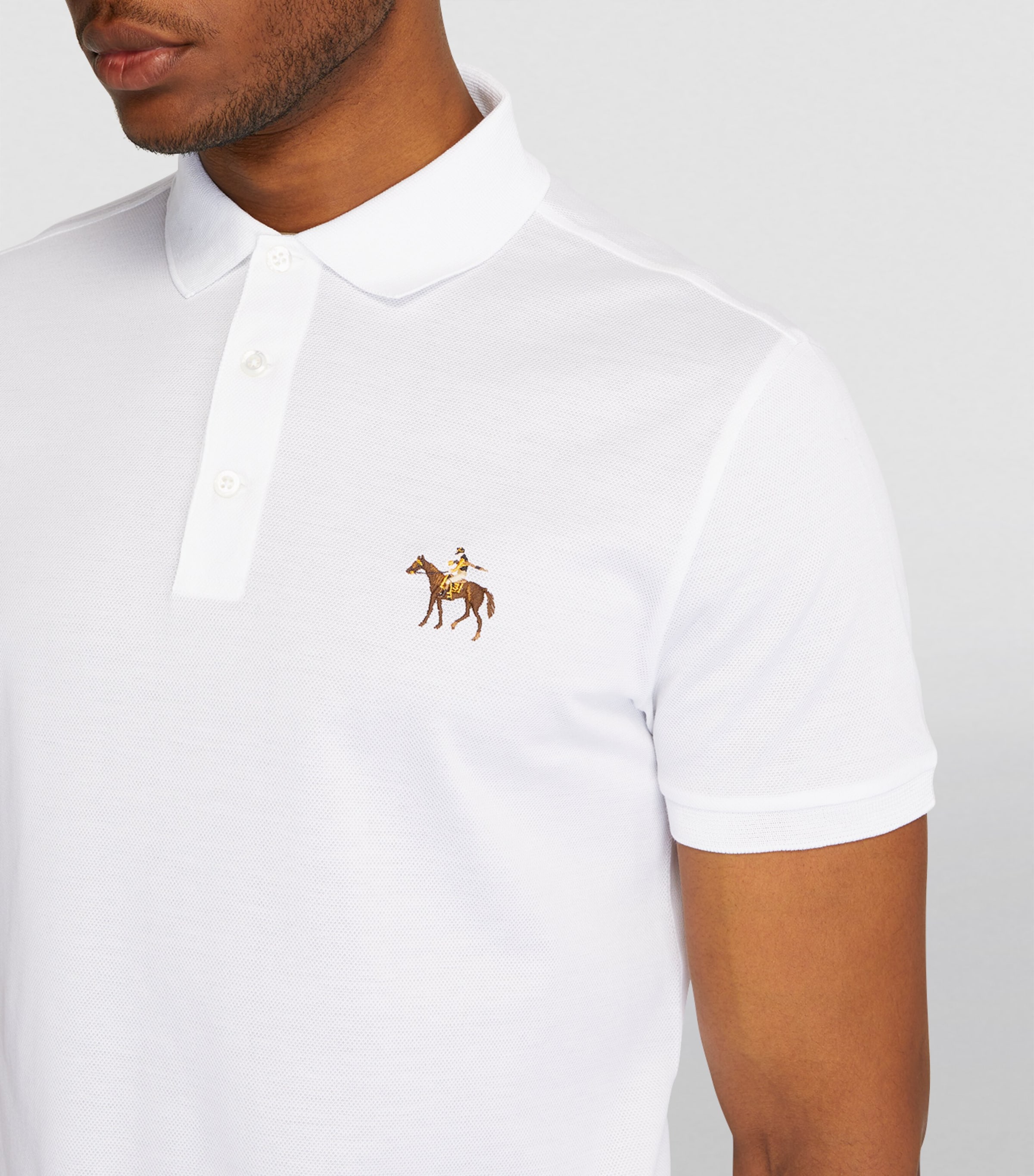 Ralph Lauren Purple Label White Cotton Logo Polo Shirt | Harrods US
