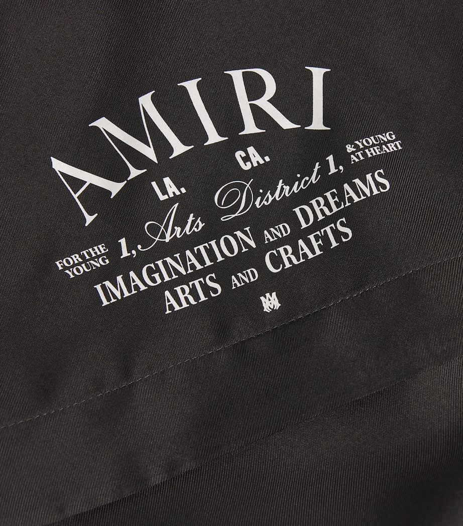 AMIRI Mens Silk Logo Shorts Black Image 5