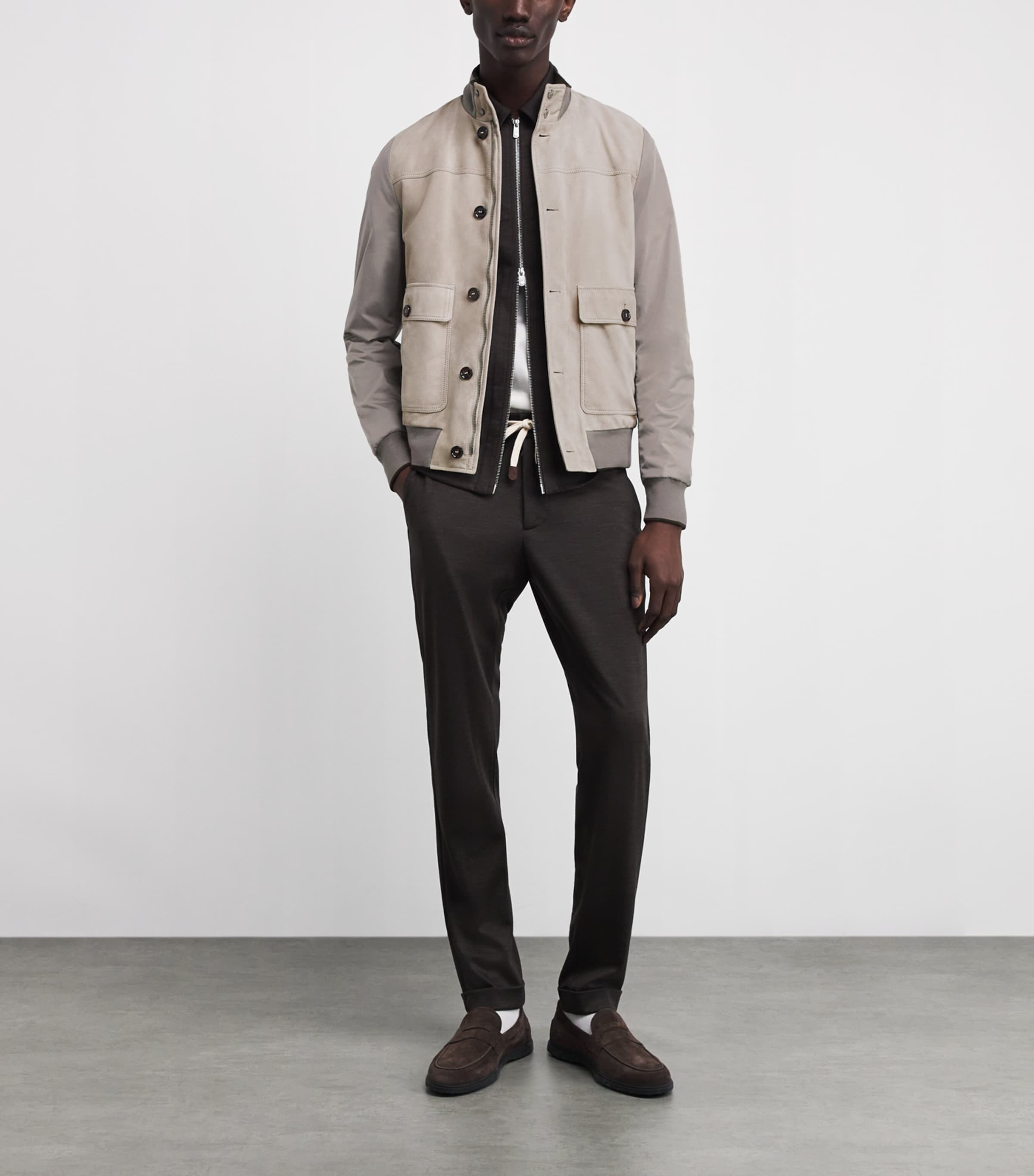 Suede-Front Kant Bomber Jacket GESSO U0089 Image 2