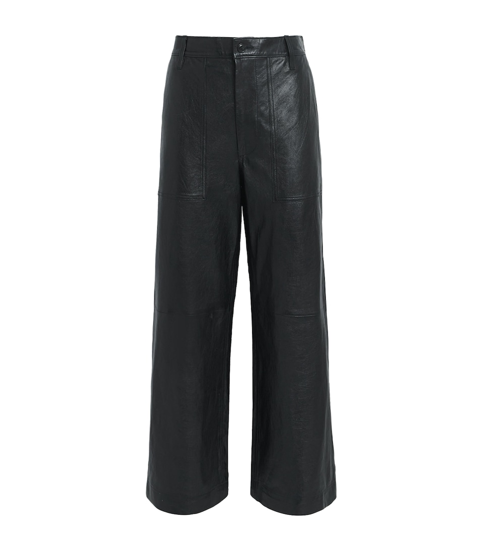 Lambskin Wide-Leg Trousers