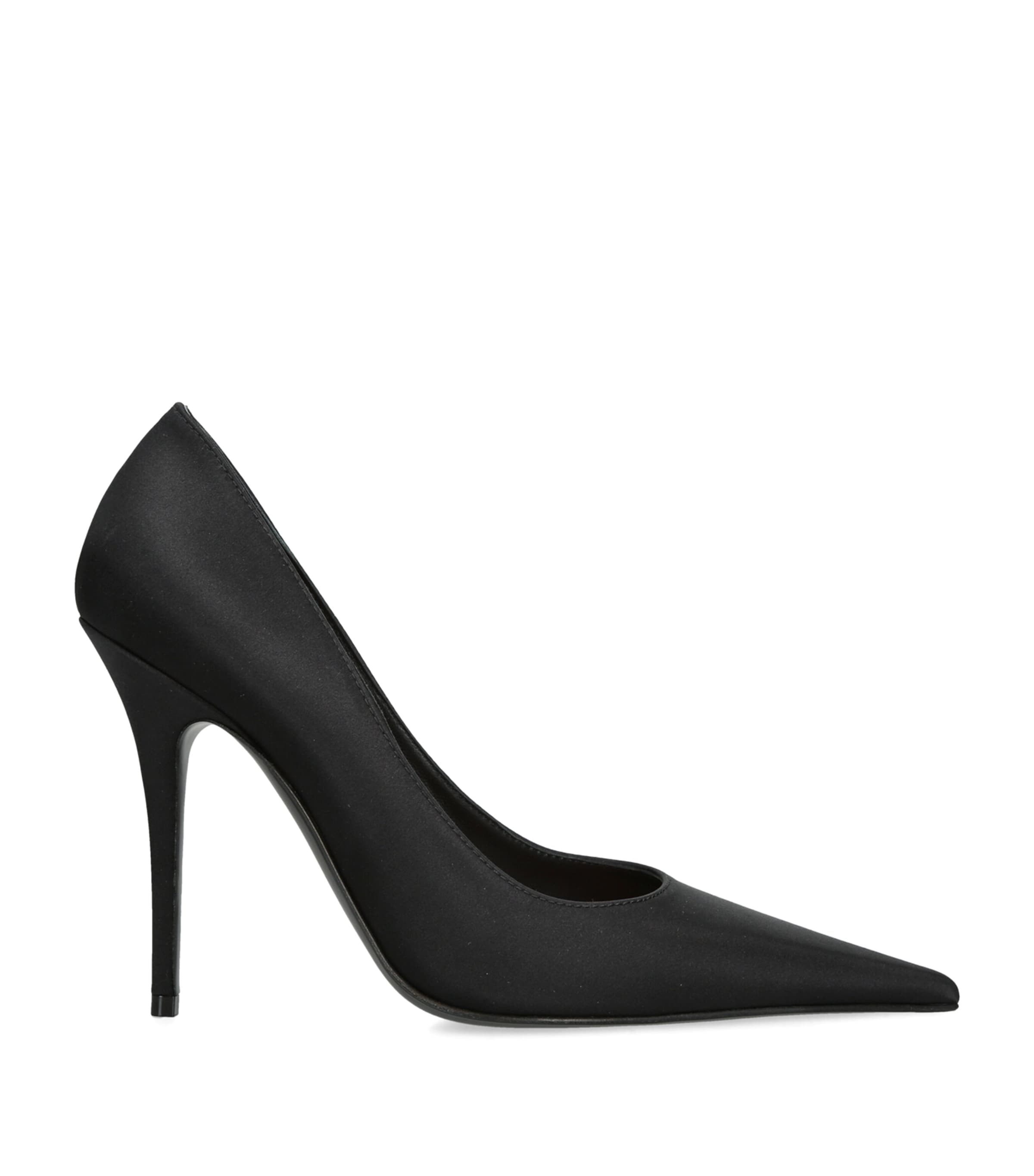 Amina Muaddi Satin Barbara Pumps 105 Black Image 1