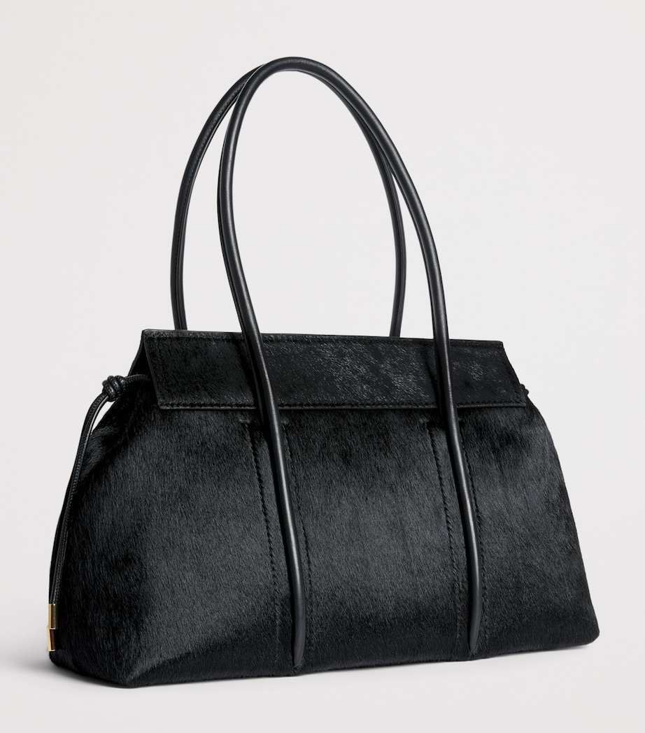 Harrods Medium Calf Hair Marcie Shoulder Bag Black Image 3