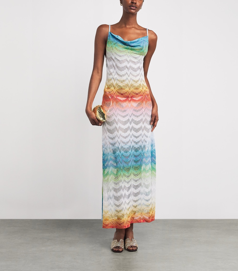Zigzag Cowl Neck Maxi Dress SM9X1MULTICOLOR Image 2