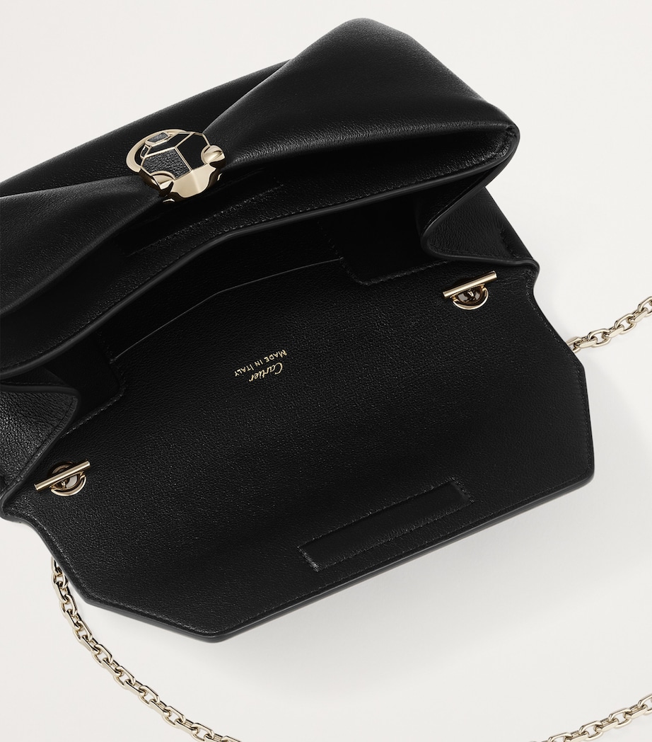 Leather Panthère de Cartier Chain Pouch BLACK Image 2