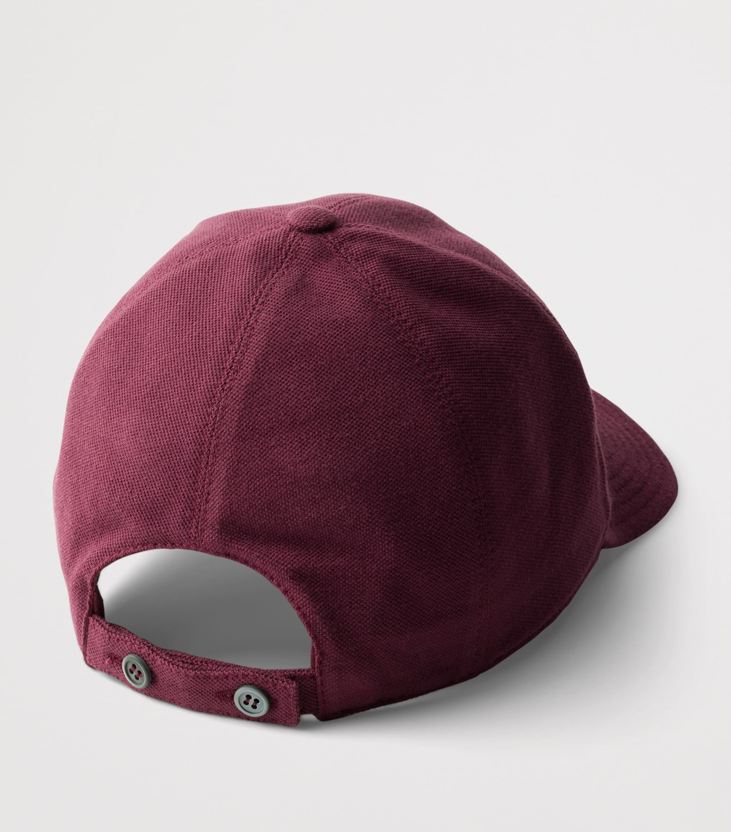 Prada Cotton Old Piqué Baseball Cap Burgundy Image 2