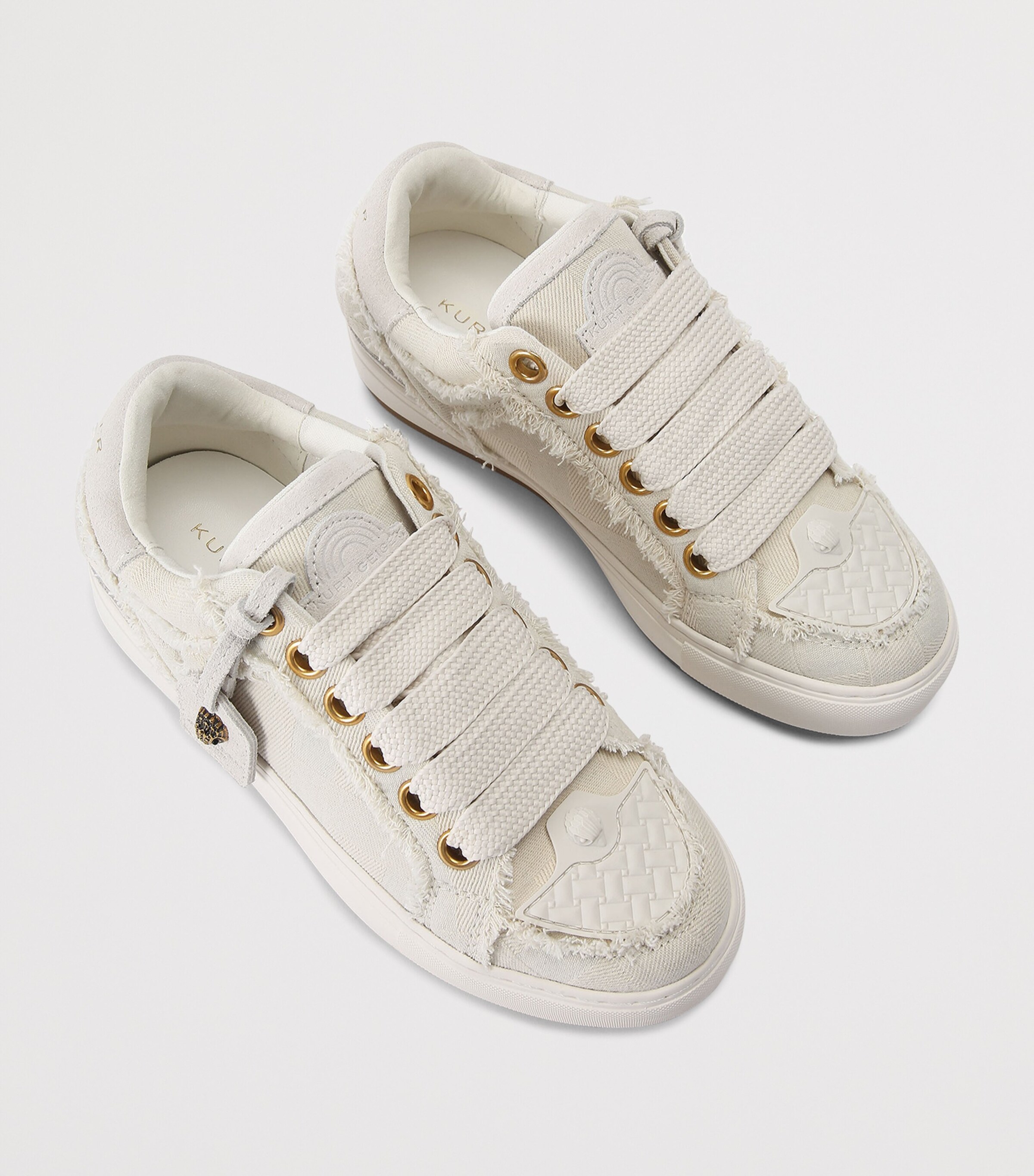 Kurt Geiger London Denim Southbank Tag Sneakers White Image 3
