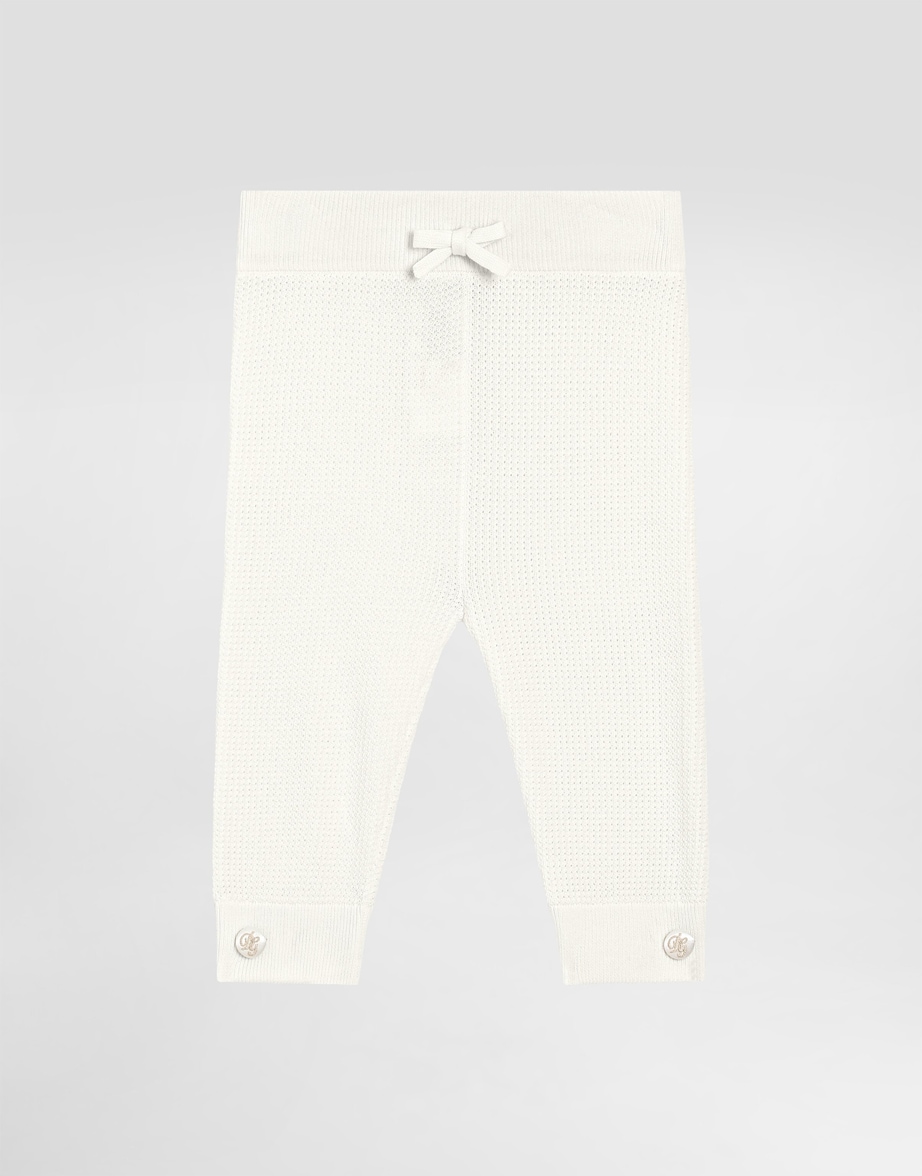 Cotton Knitted Leggings (3-30 Months) W0111-WHITE Image 1