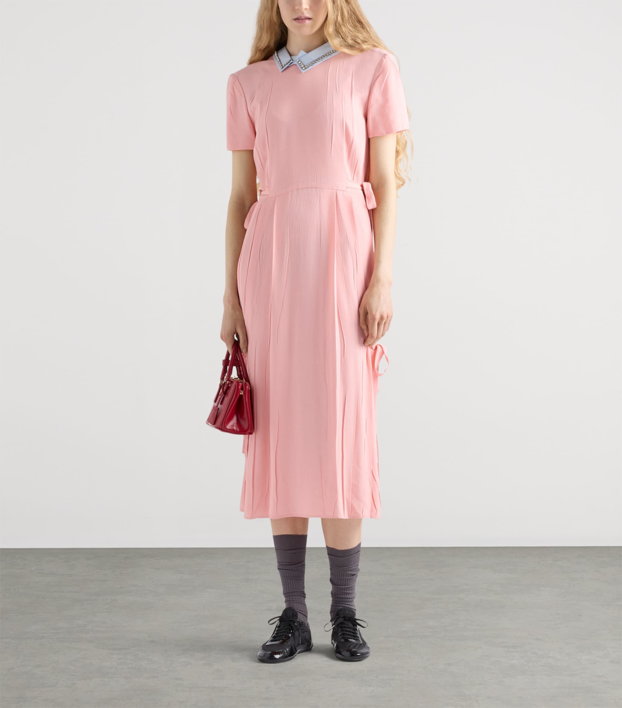 Crepe Embellished Midi Dress F0028 Image 2