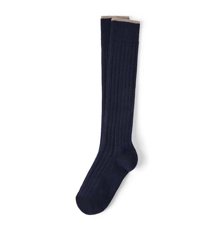 Brunello Cucinelli Mens Cashmere Ribed Socks Image 1