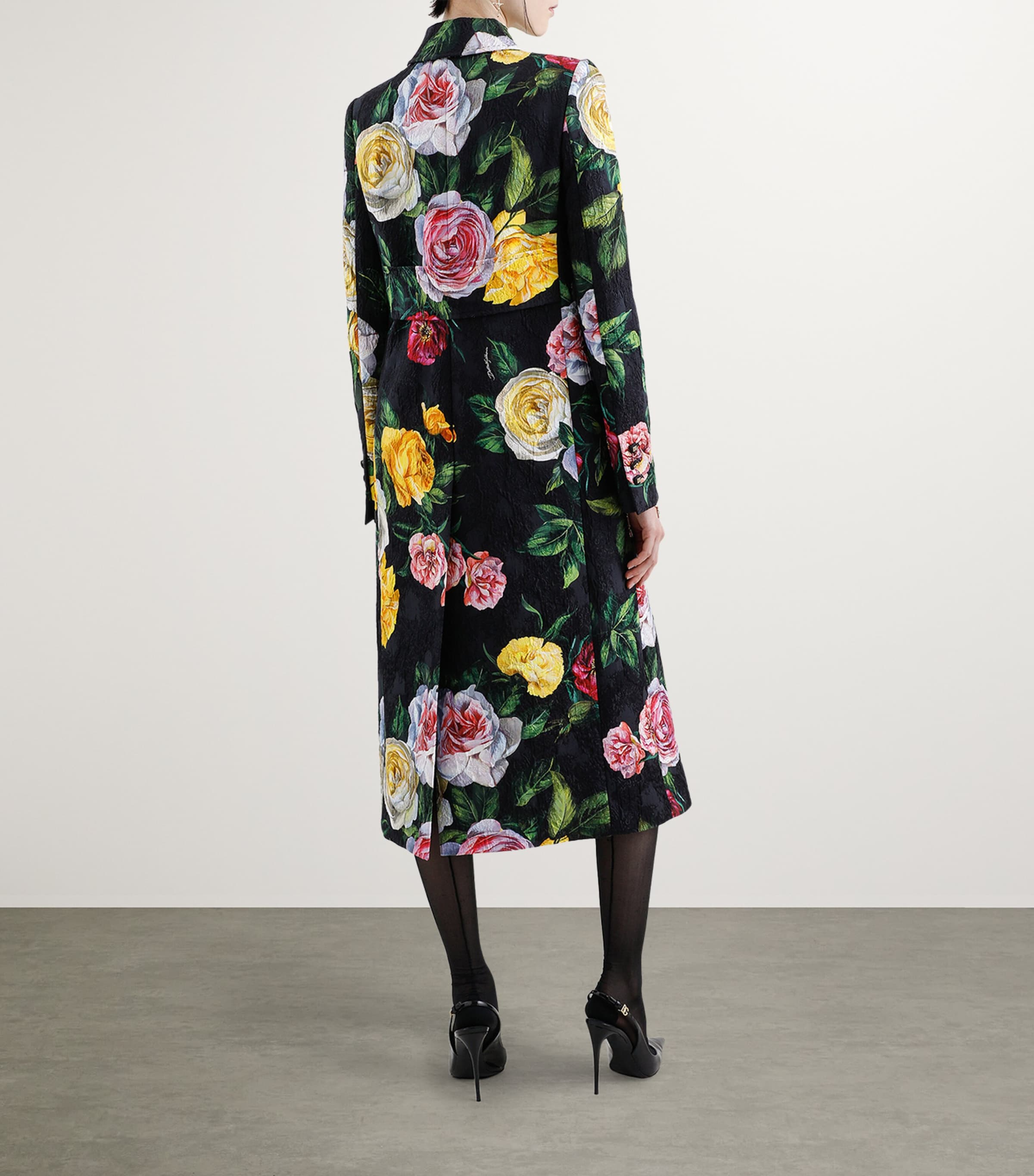 Dolce&Gabbana Multi Silk-Blend Floral Midi Dress | Harrods US