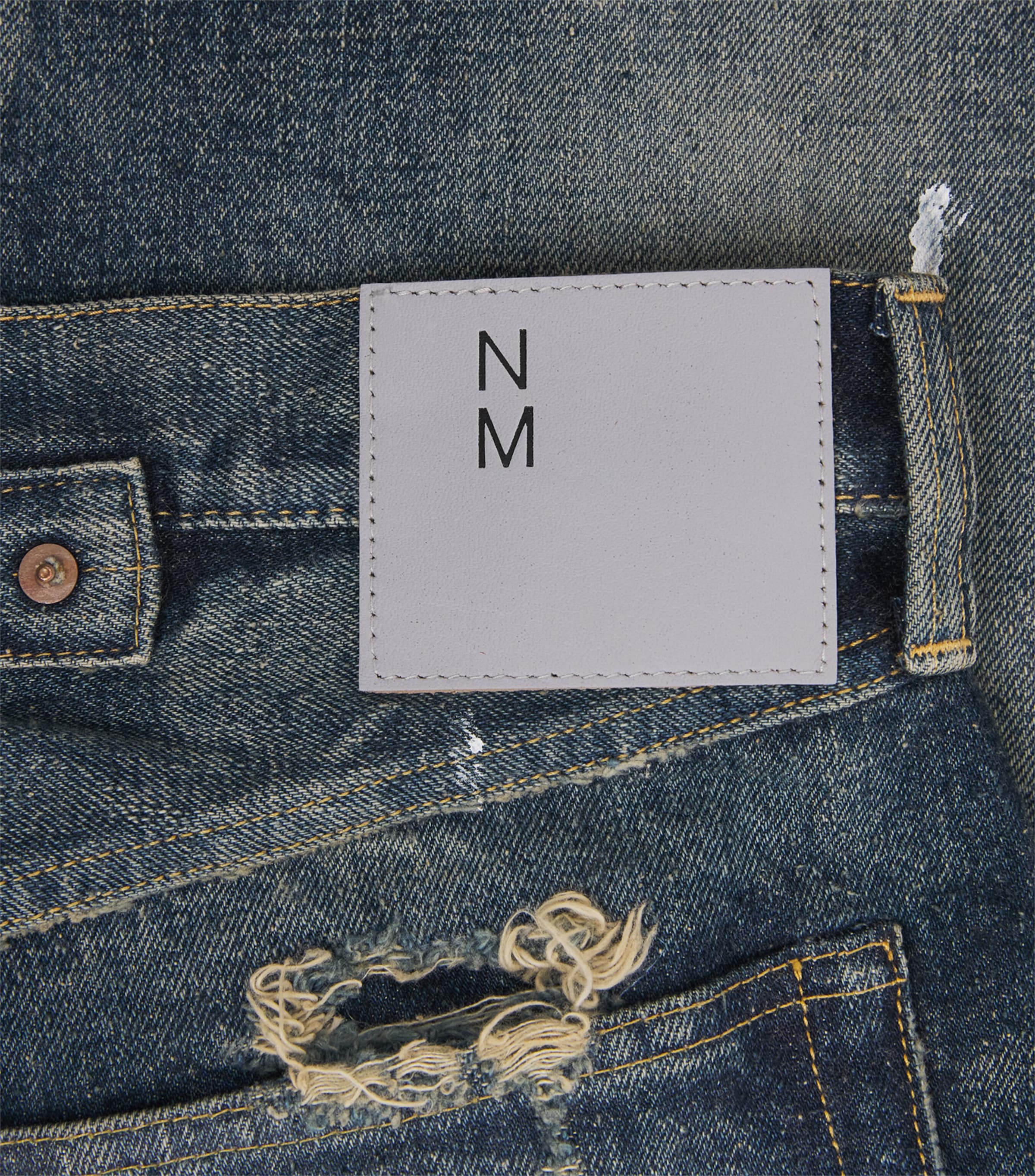 Junya Watanabe MAN Mens Distressed Patchwork Straight Jeans Indg X Gry/bk/grn Image 6