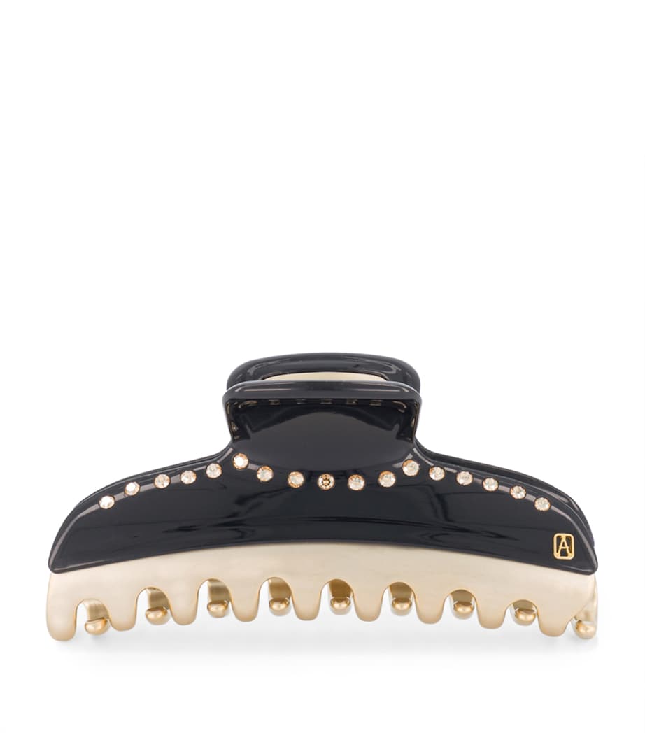 Gold-Plated Crystal-Embellished Claw Hair Clip N3- NOIR B/OR Image 1