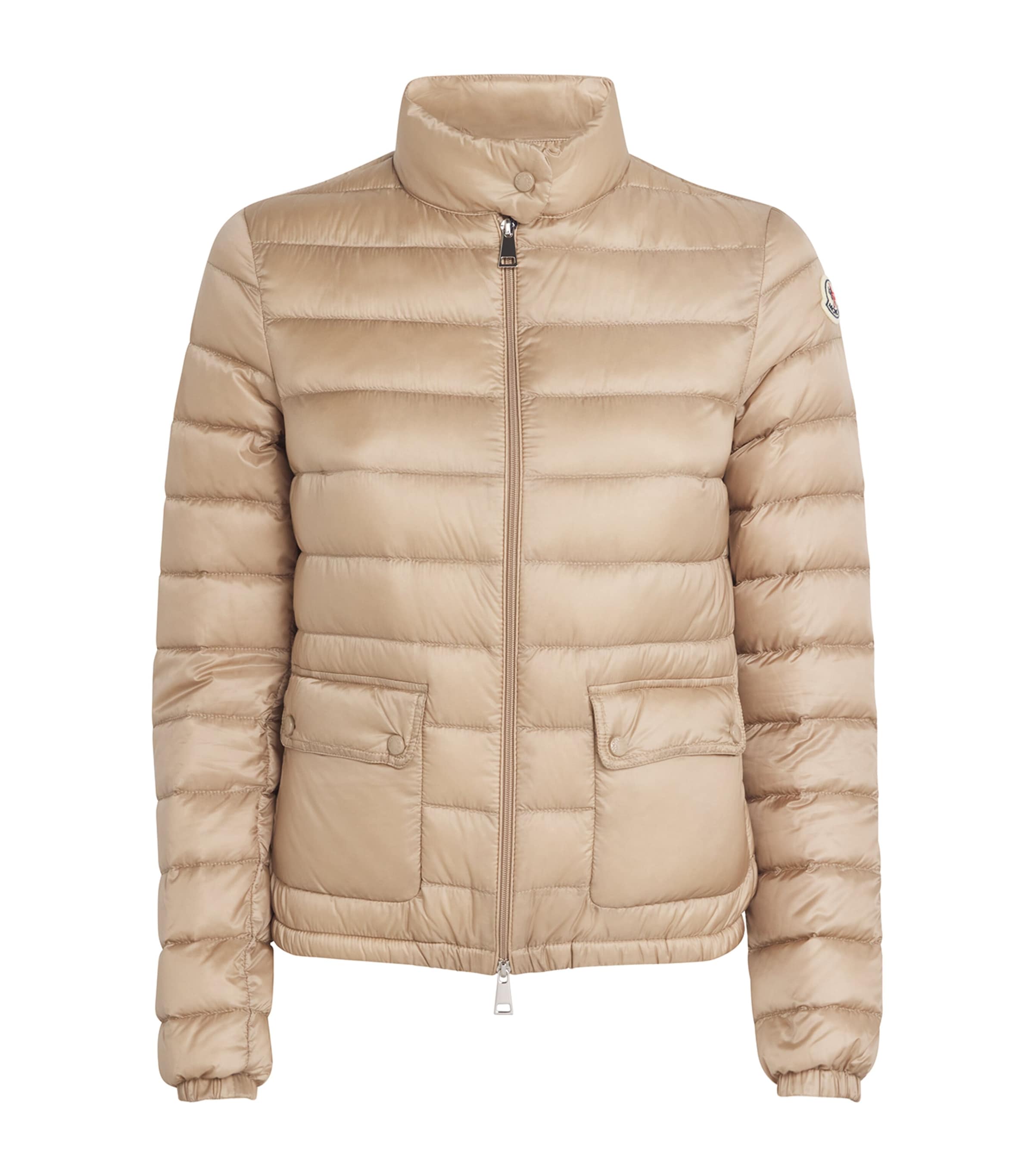 Shop Moncler Quilted Down Lans Jacket In Beige