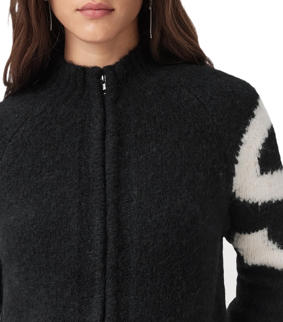 Alpaca-Blend Sylvie Cardigan BLACK/CHALK WHITE Image 6