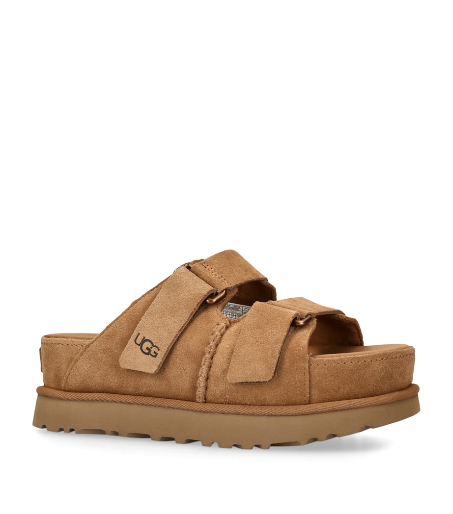 Suede Goldenstar Slide Sandals TAN Image 3