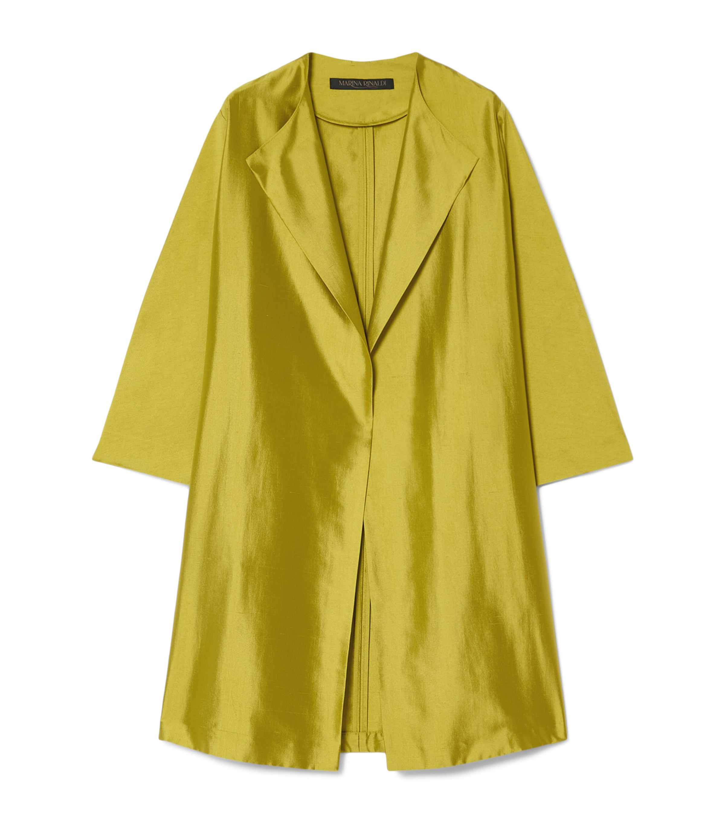 Marina Rinaldi Womens Silk Overcoat Olive Green Image 1