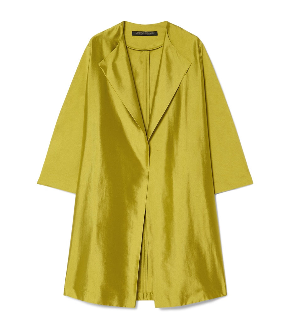 Marina Rinaldi Womens Silk Overcoat Olive Green Image 1