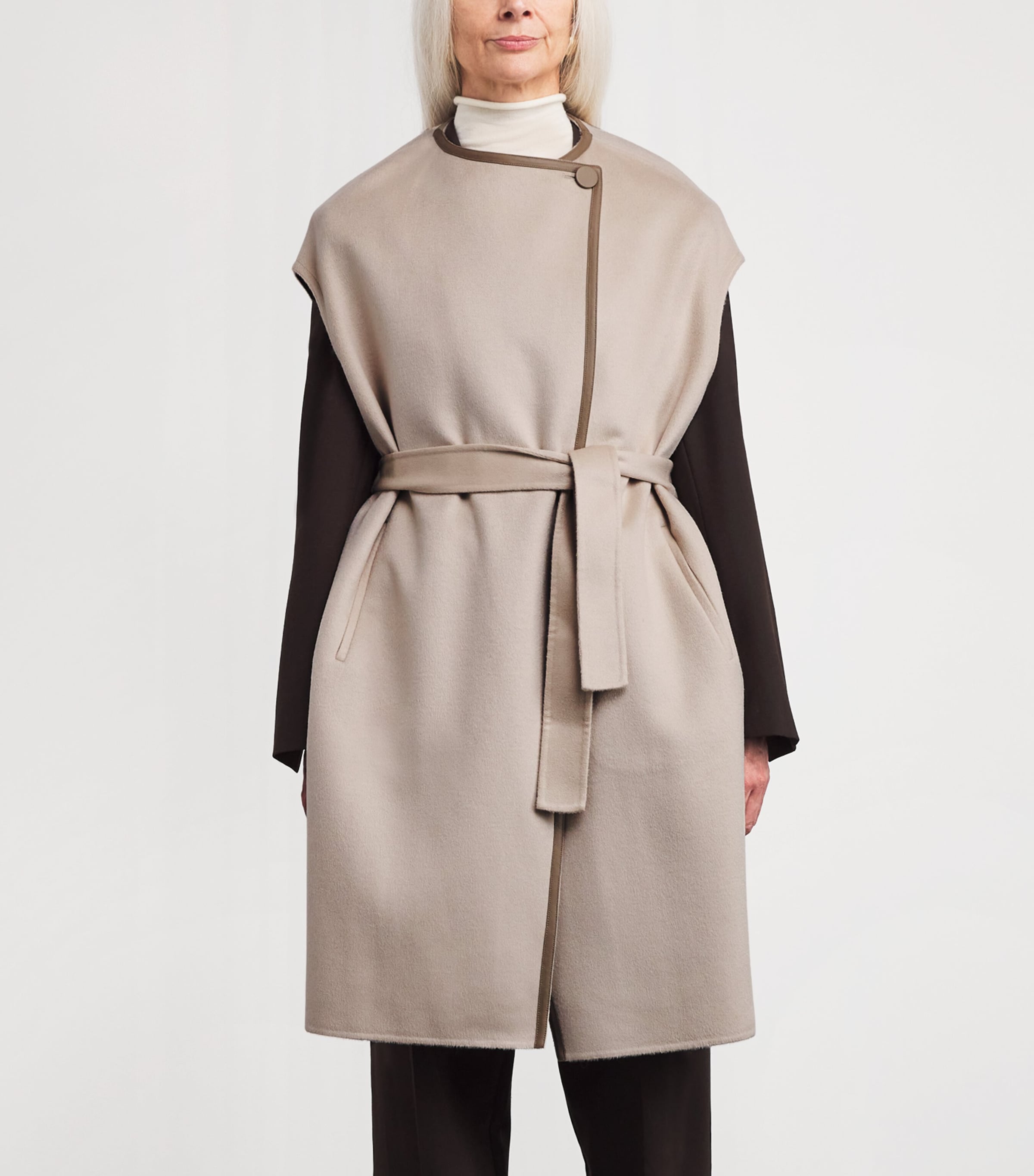 Wool-Cashmere Long Cape A2122 Image 3