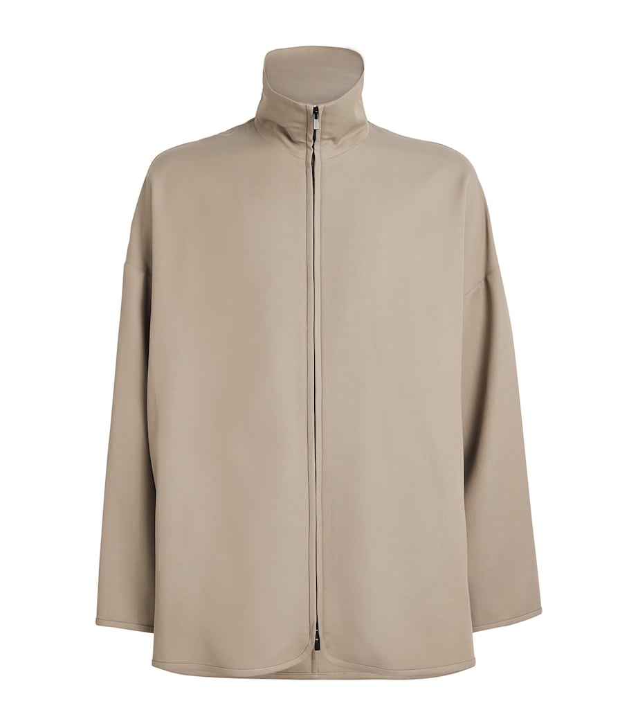 Virgin Wool-Blend High-Neck Jacket DUSTY BEIGE Image 1