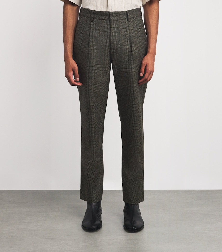 Virgin Wool Check Tapered Trousers UNICO Image 3