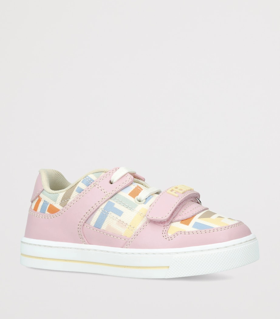 Fendi Kids Logo-Panelled Baby Sneakers Pink Comb Image 2